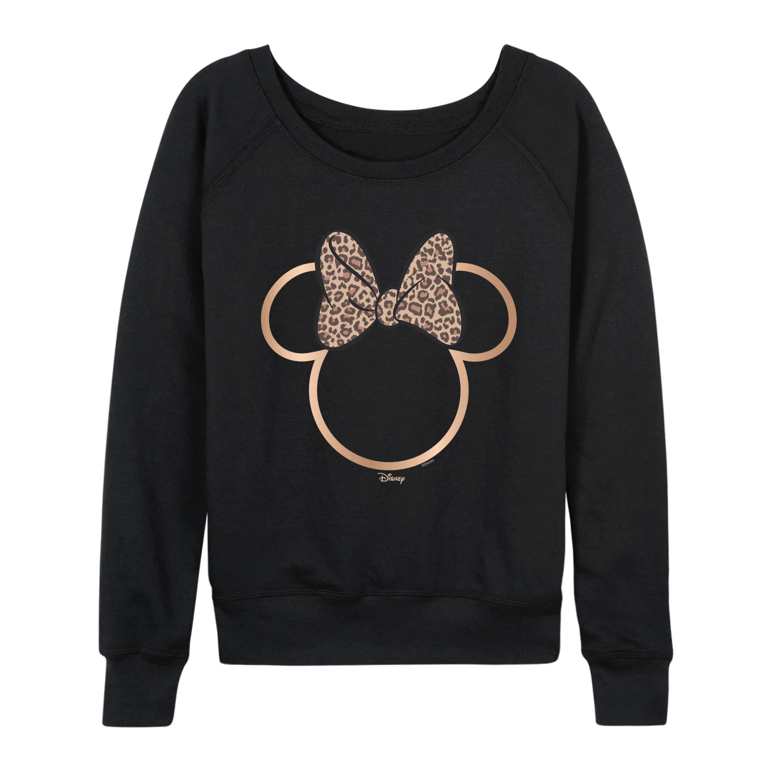Disney - Minnie Leopard Print - Women's French Terry Long Sleeve Pullover - Image 3