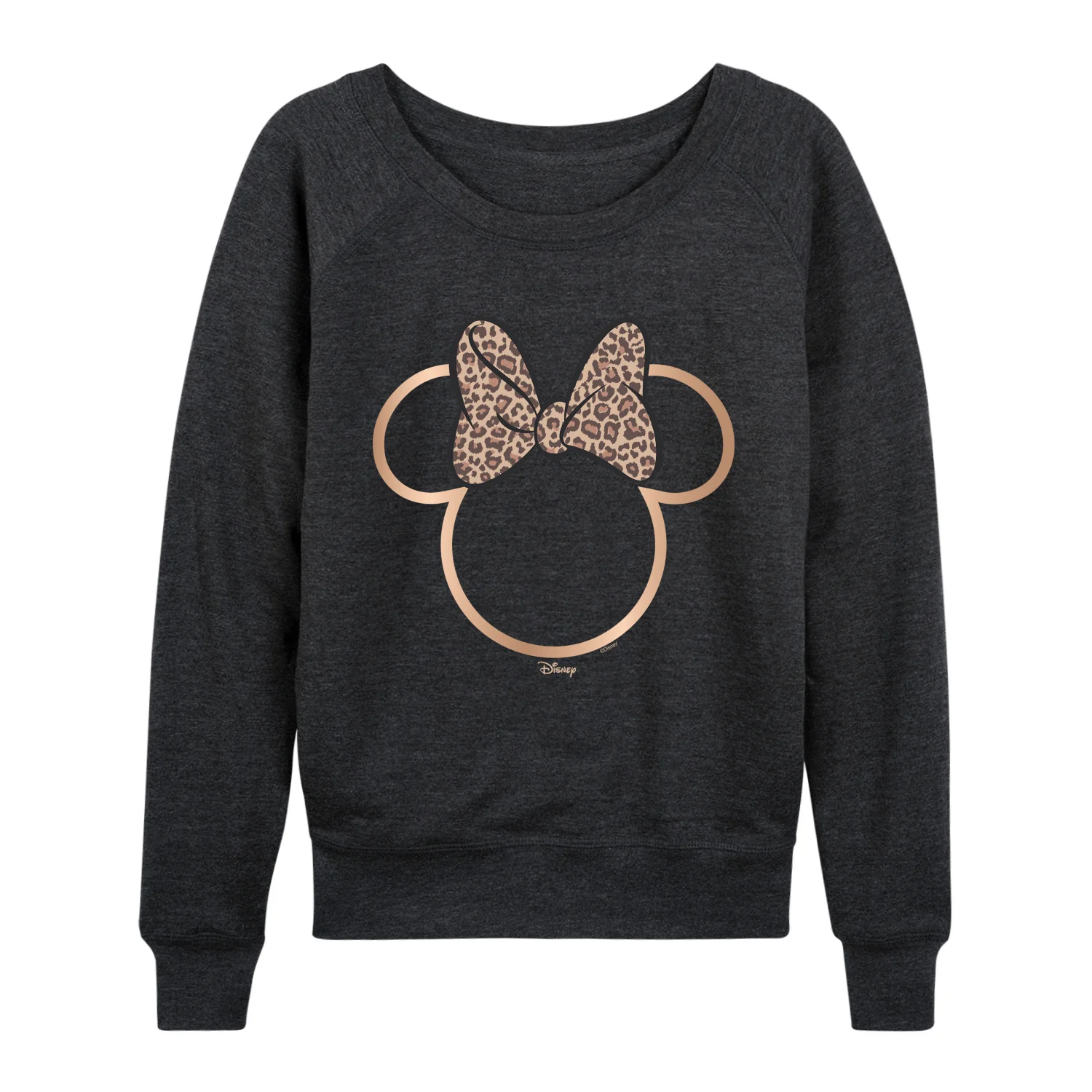 Disney - Minnie Leopard Print - Women's French Terry Long Sleeve Pullover - Image 4