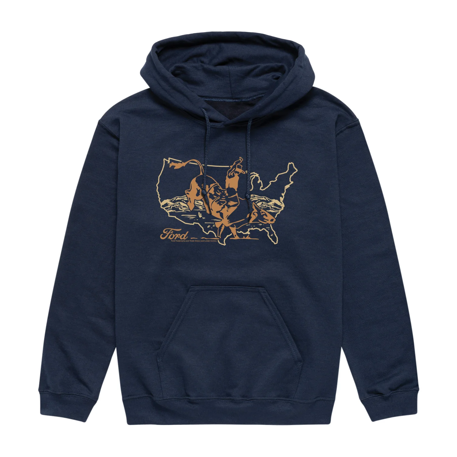 Ford - Western Bull Rider - Men's Fleece Hoodie Sweatshirt