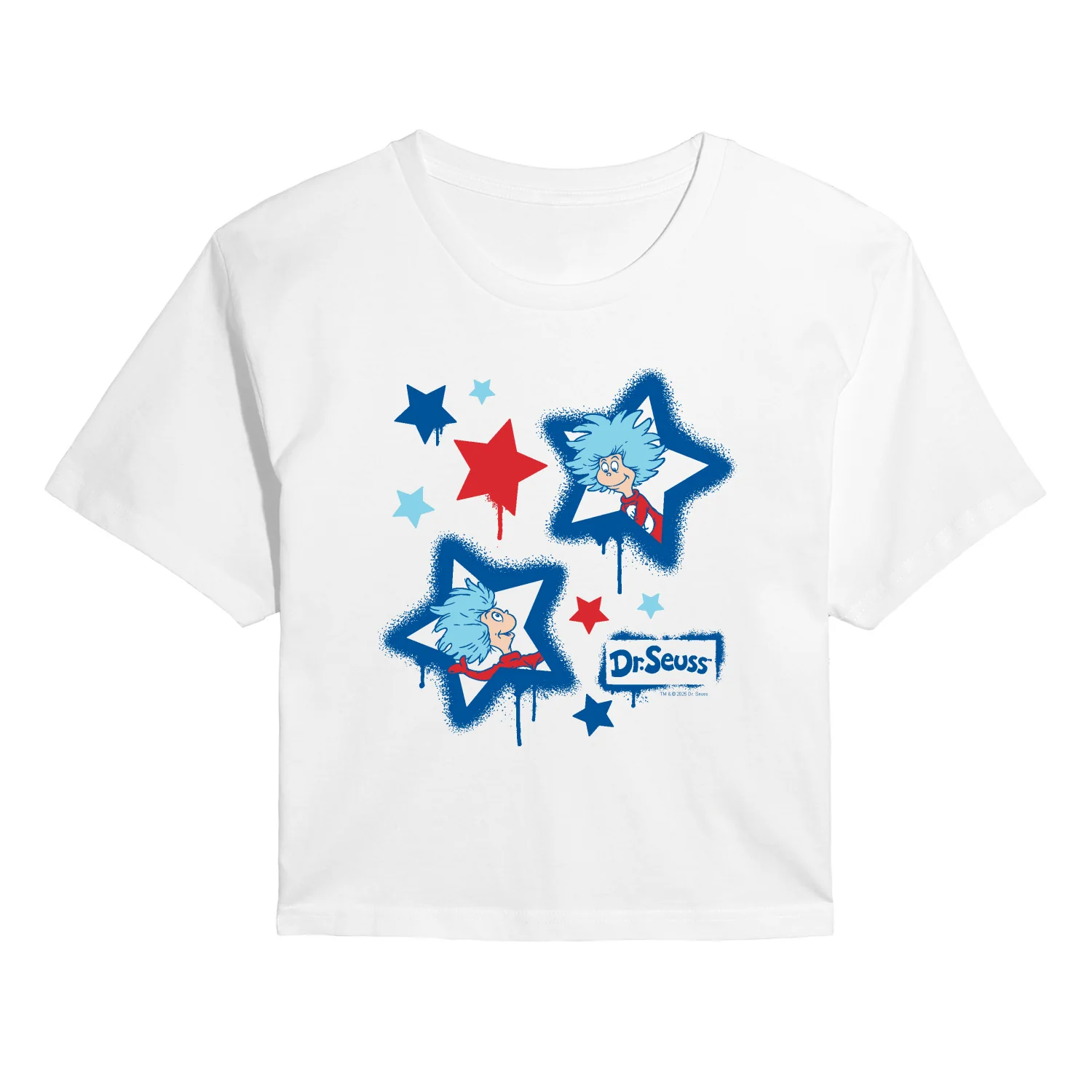 Dr. Seuss - Americana Things Streetwear - Juniors Cropped Graphic T-Shirt