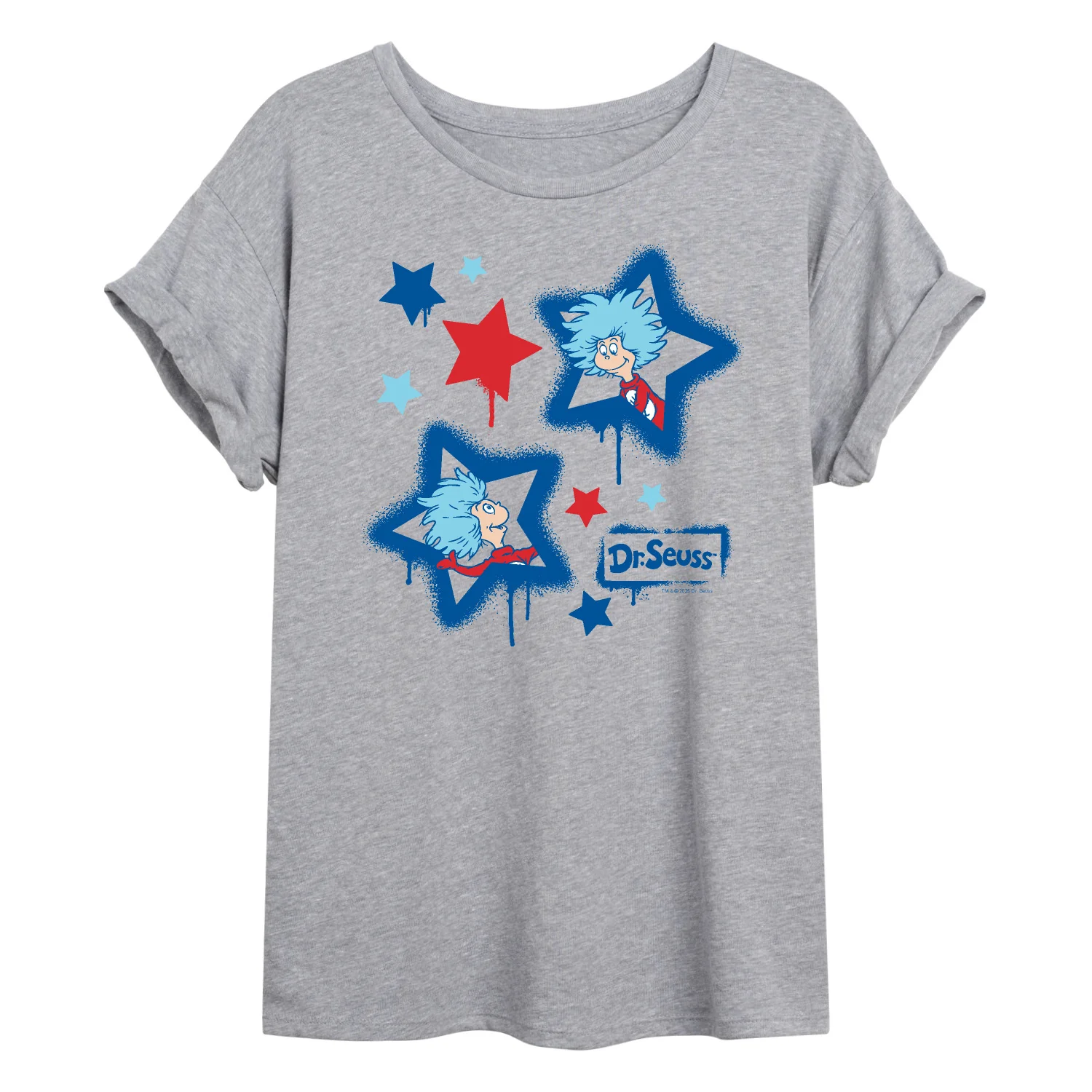 Dr. Seuss - Americana Things Streetwear - Juniors Oversized Graphic T-Shirt