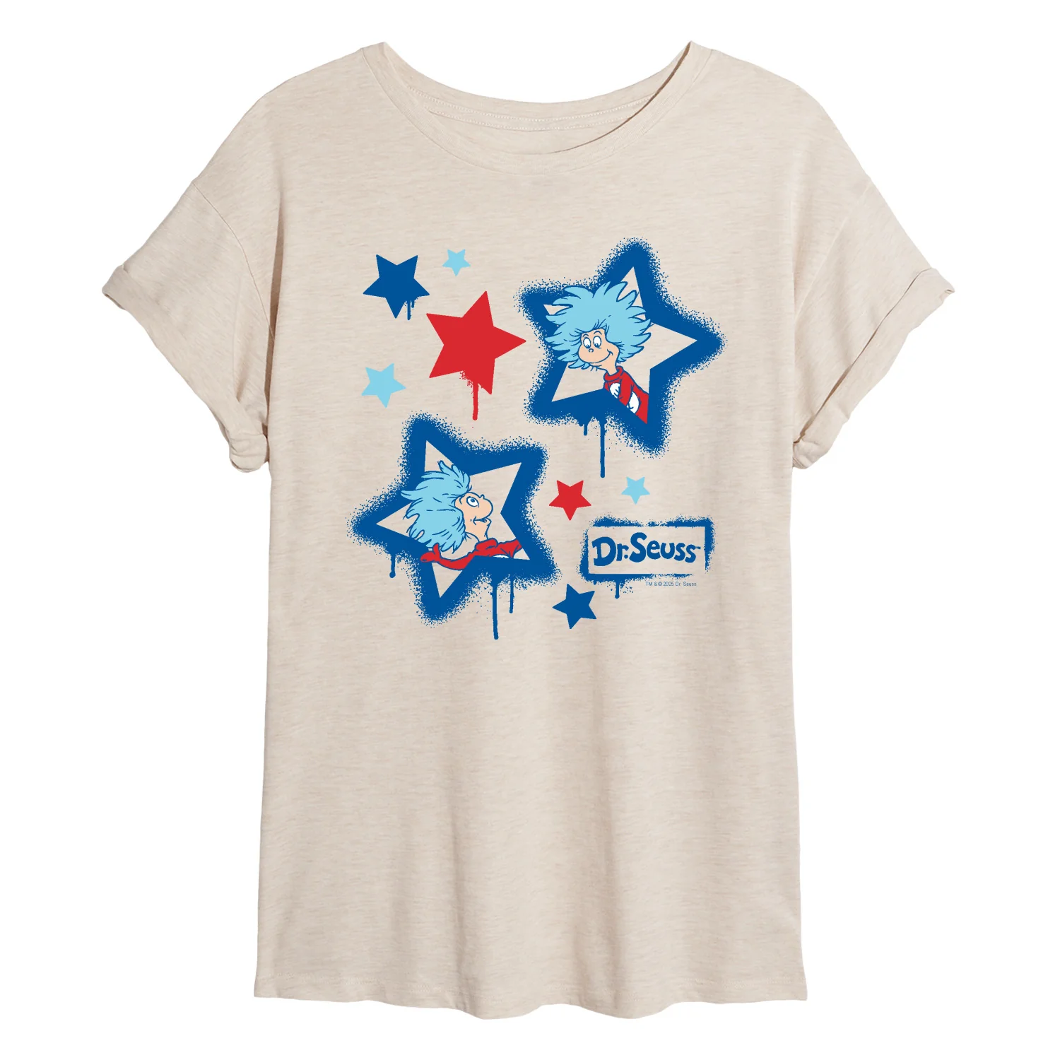 Dr. Seuss - Americana Things Streetwear - Juniors Oversized Graphic T-Shirt - Image 2