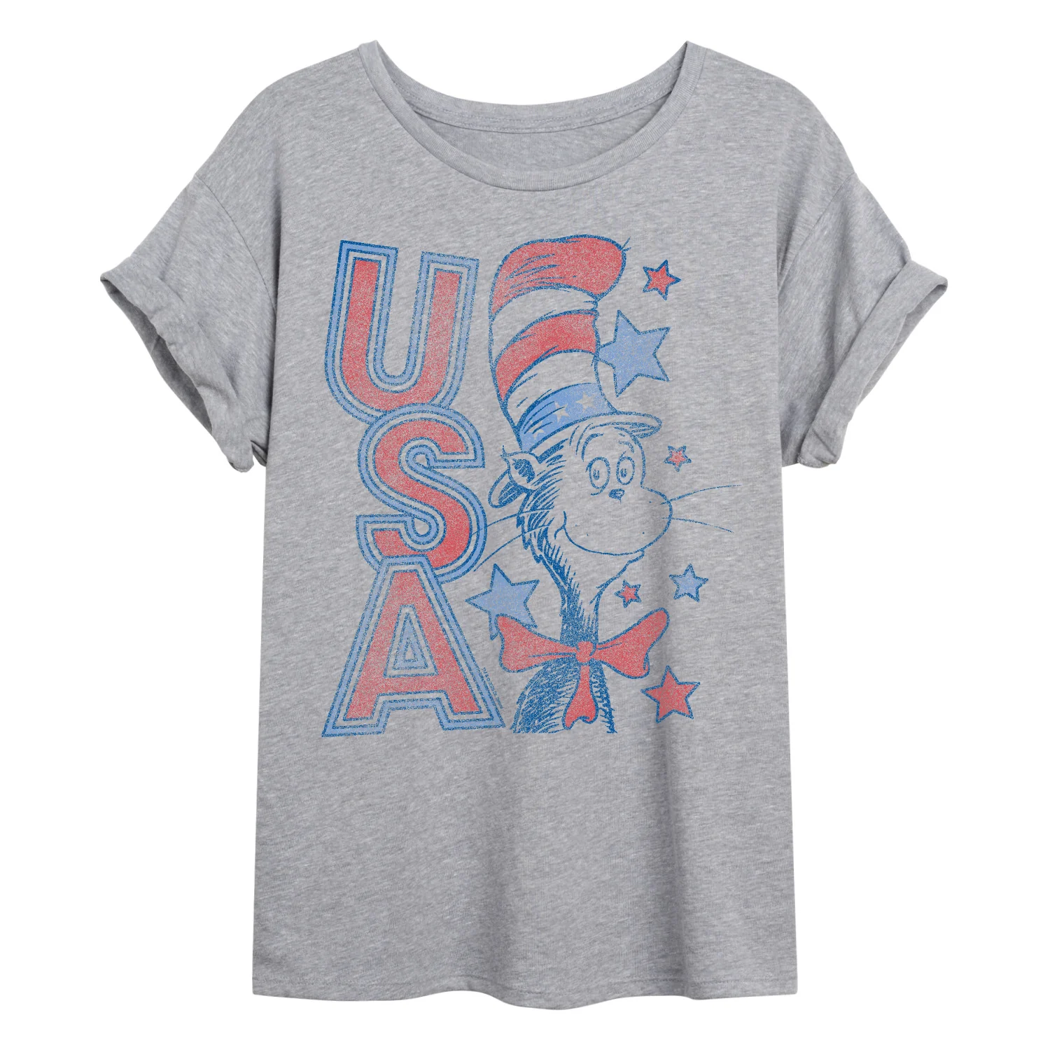 The Cat in the Hat - USA Tonal Washed - Juniors Oversized Graphic T-Shirt