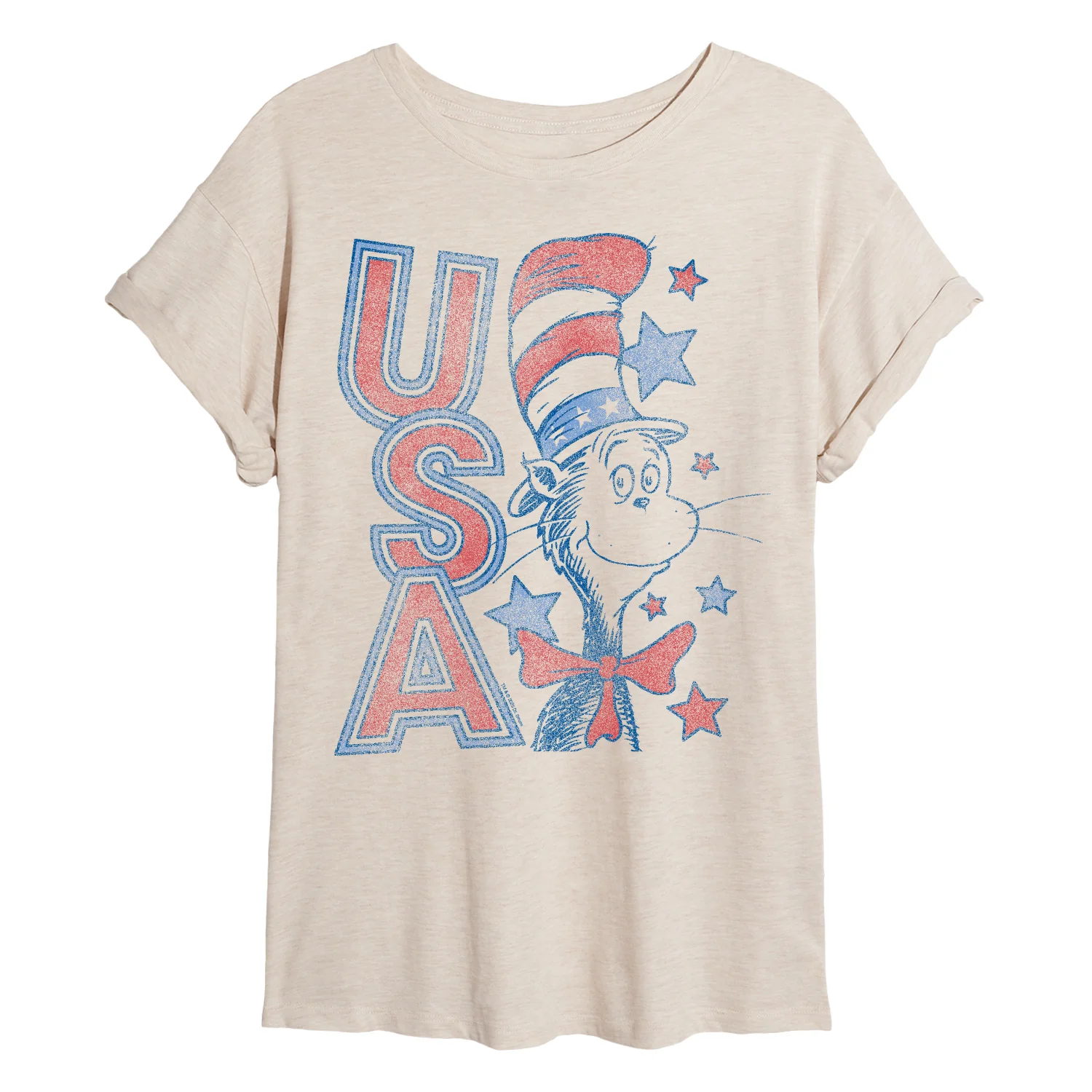 The Cat in the Hat - USA Tonal Washed - Juniors Oversized Graphic T-Shirt - Image 2
