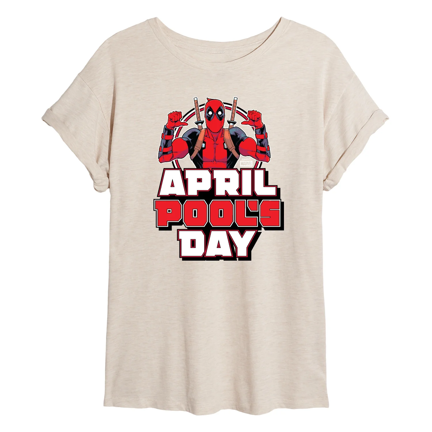 Deadpool - April Pool's Day - Juniors Oversized Graphic T-Shirt - Image 2