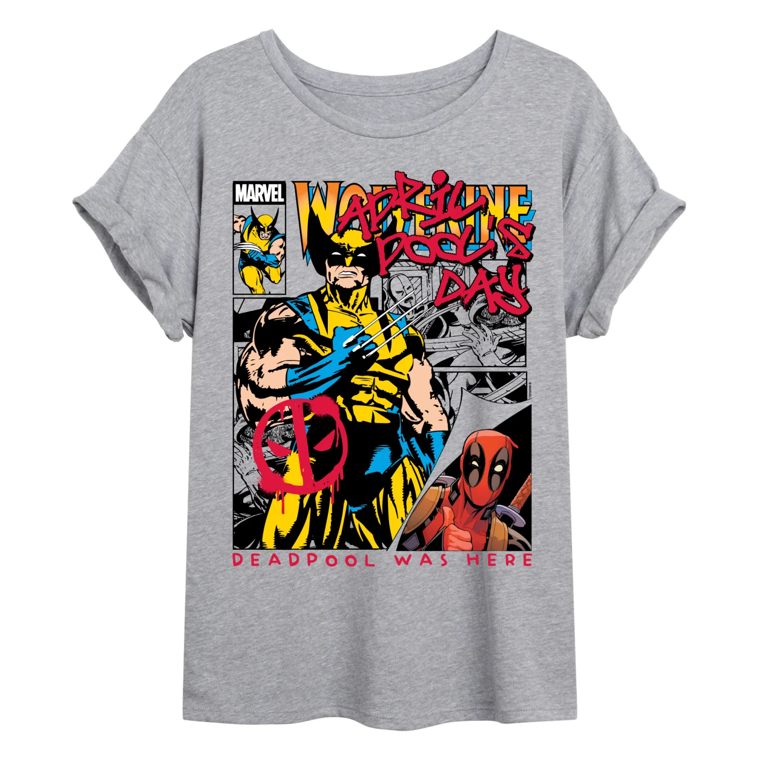 Marvel - April Pool's Day Comic - Juniors Oversized Graphic T-Shirt