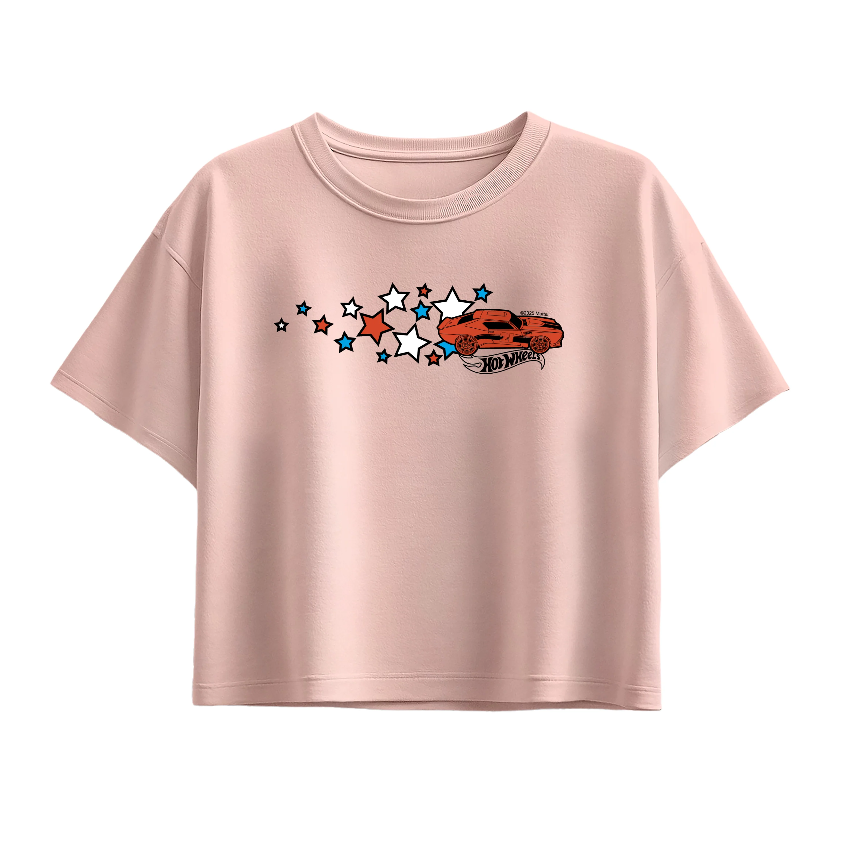 Hot Wheels - Americana Stars - Youth Girls Boxy T-Shirt - Image 3