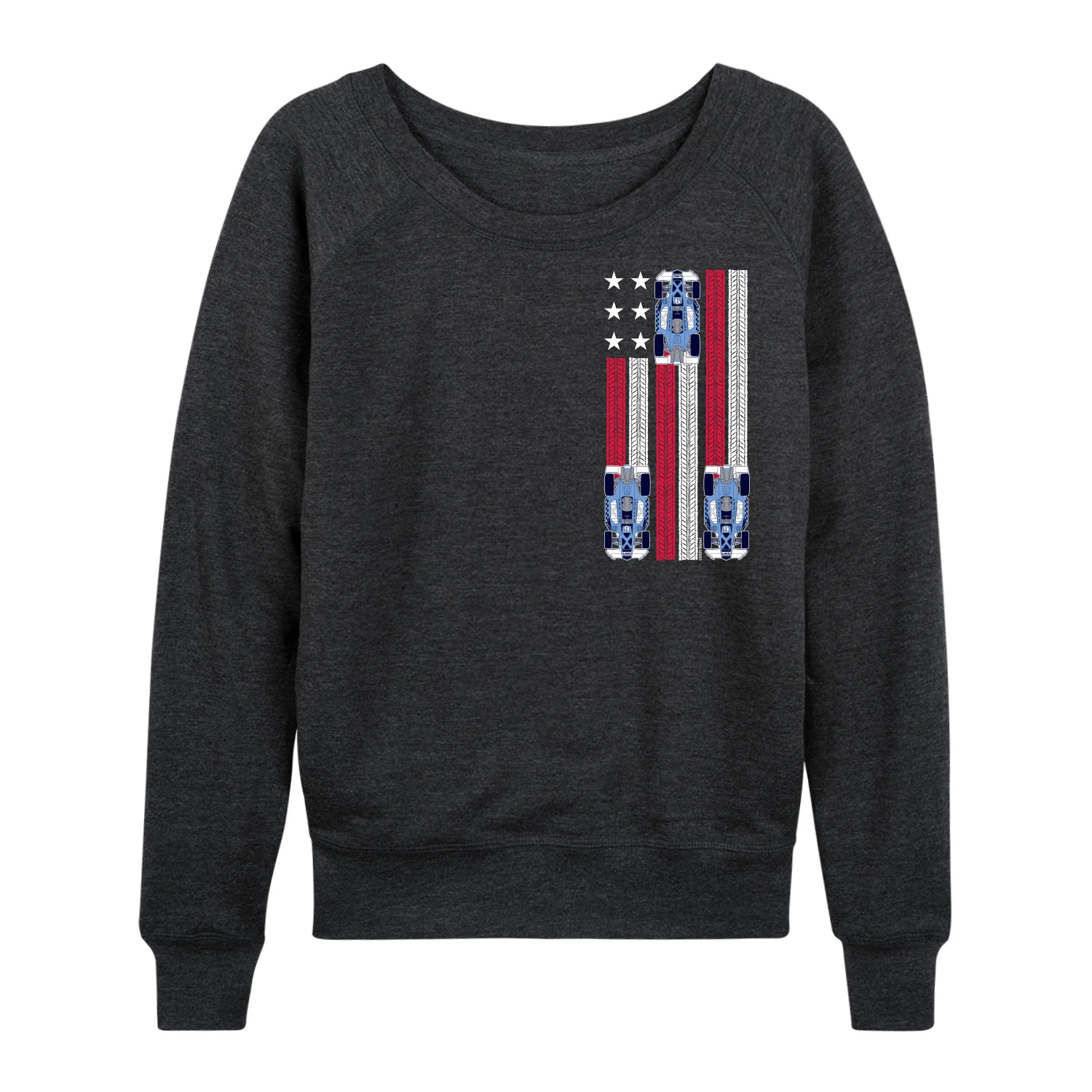 Hot Wheels - Racing Flag - Women's French Terry Long Sleeve Pullover - Image 3