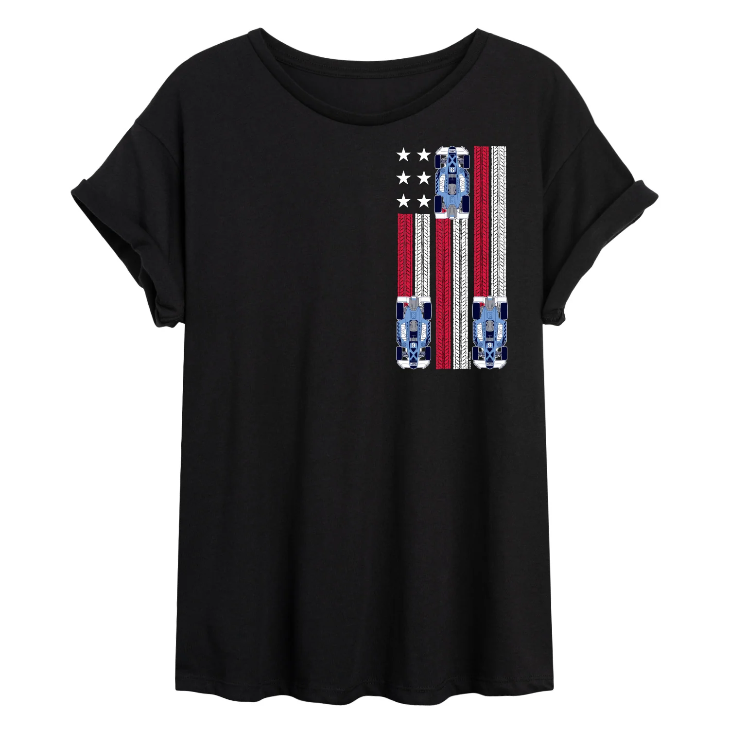 Hot Wheels - Racing Flag - Juniors Oversized Graphic T-Shirt