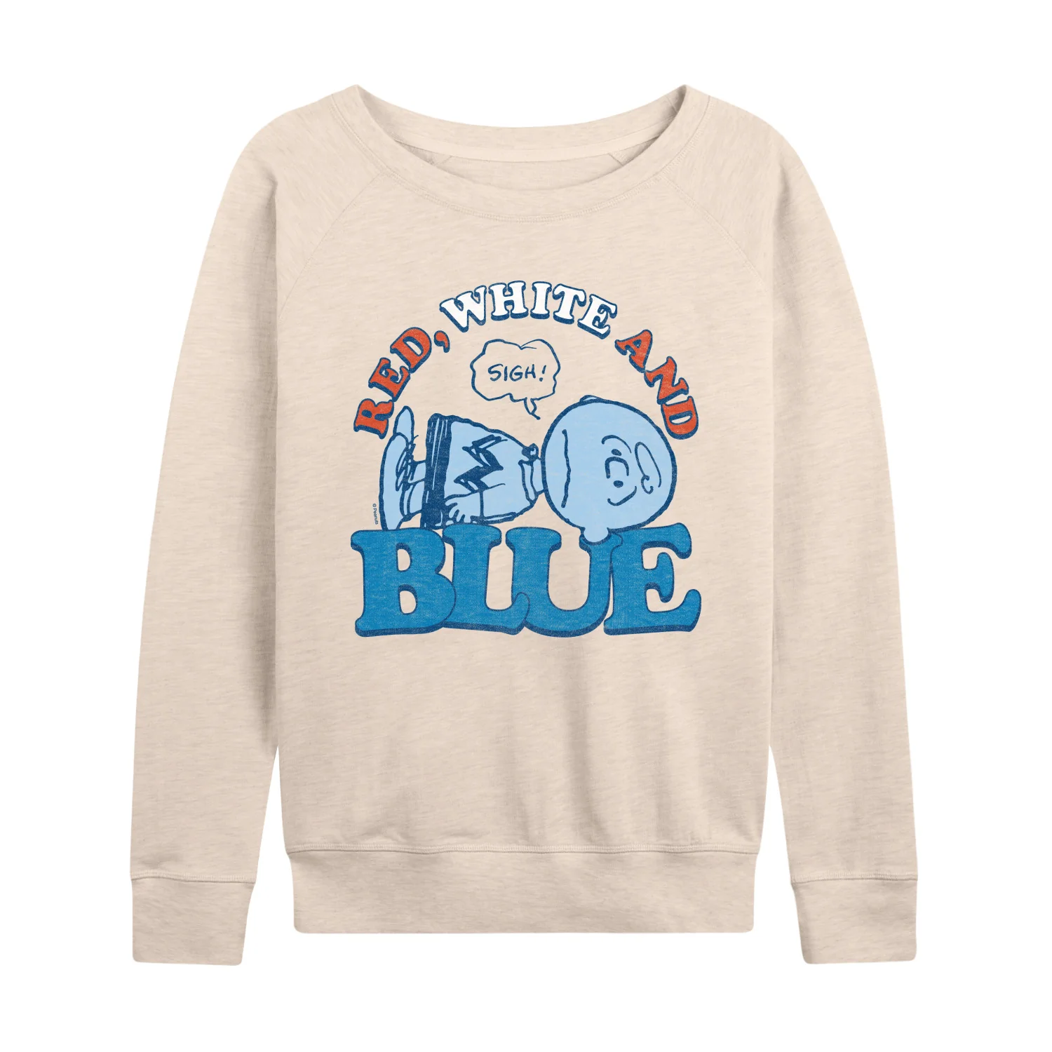 Peanuts - Red White and Blue Charlie Brown - Women's French Terry Long Sleeve Pullover