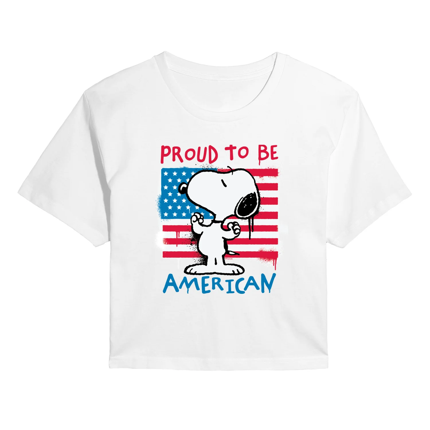 Peanuts - Snoopy Street USA - Juniors Cropped Graphic T-Shirt