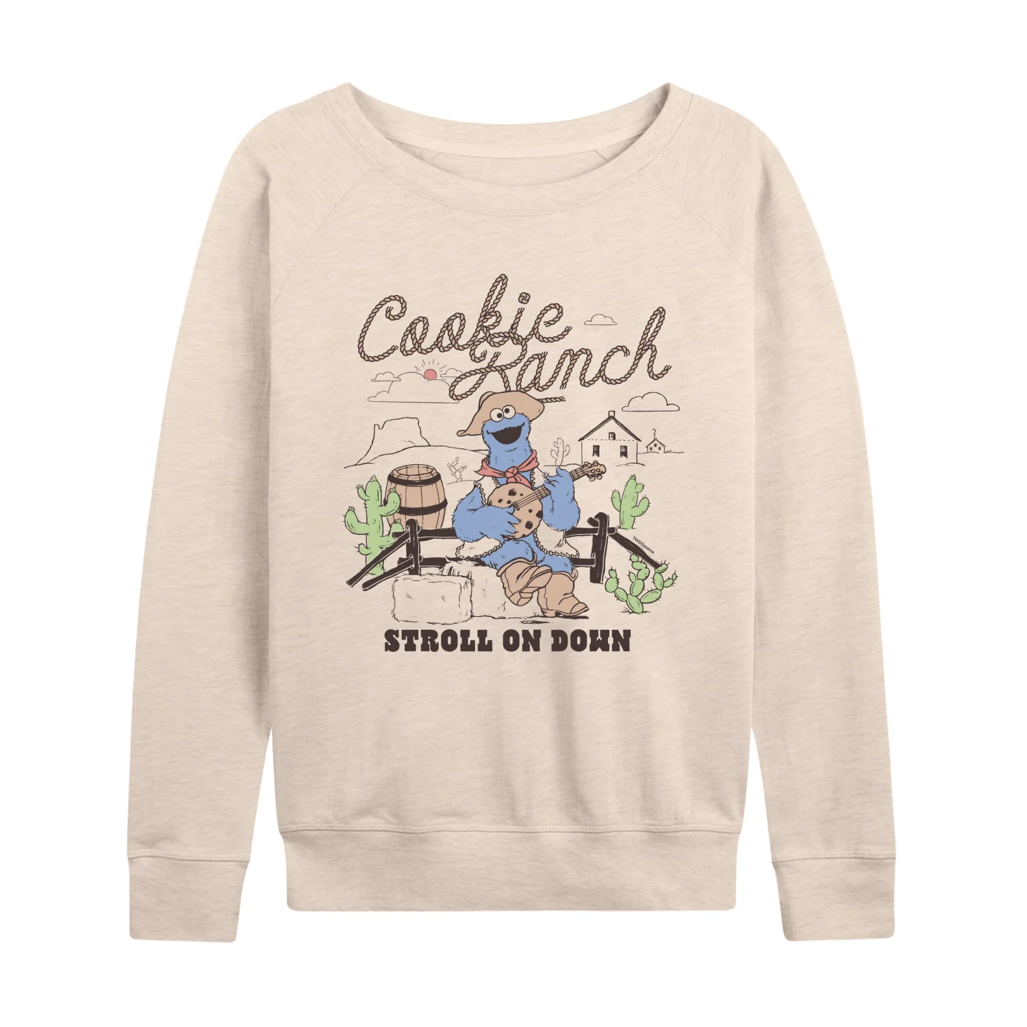 Sesame Street - Cookie Ranch - Women's French Terry Long Sleeve Pullover