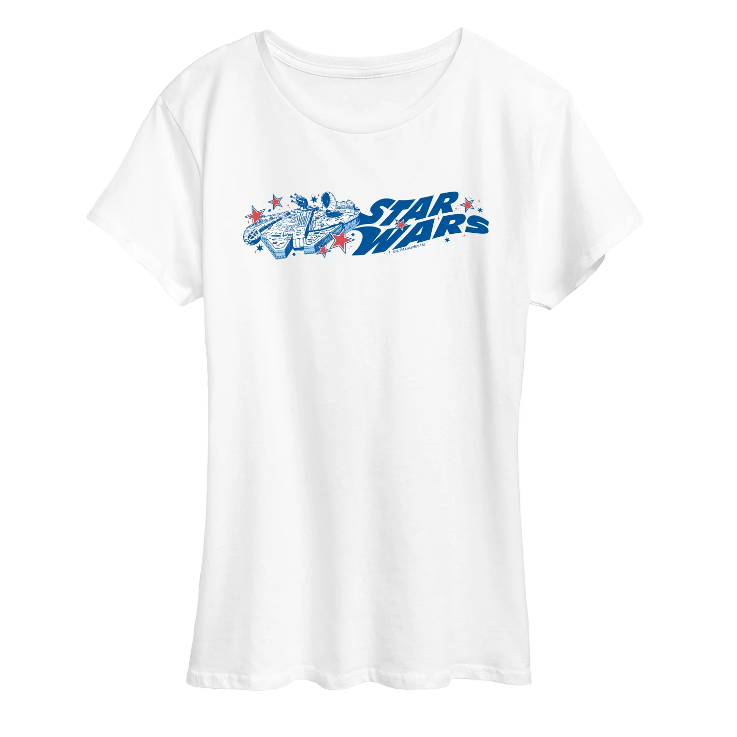 Star Wars - Millennium Falcon Red White Blue Stars - Women's Short Sleeve Graphic T-Shirt