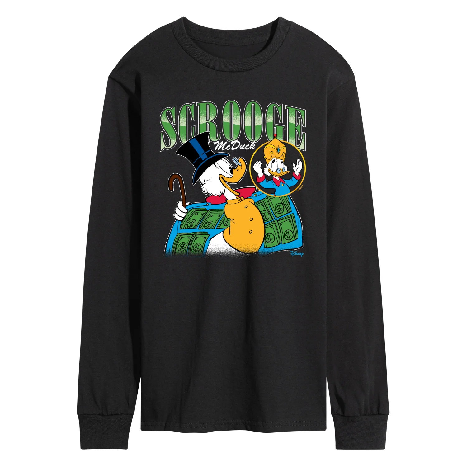 Duck Tales - Scrooge McDuck Bootleg - Men's Long Sleeve Graphic T-Shirt - Image 2
