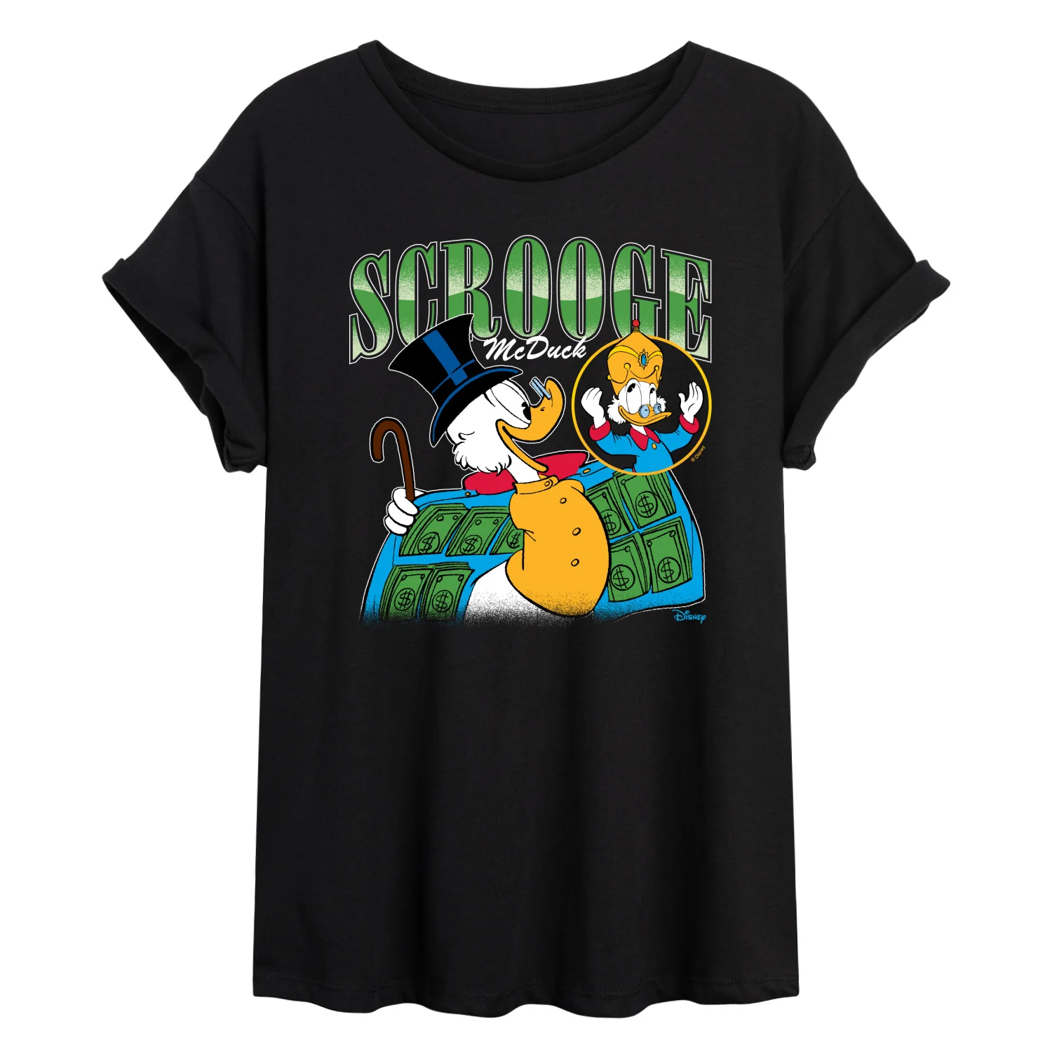 Duck Tales - Scrooge McDuck Bootleg - Juniors Oversized Graphic T-Shirt