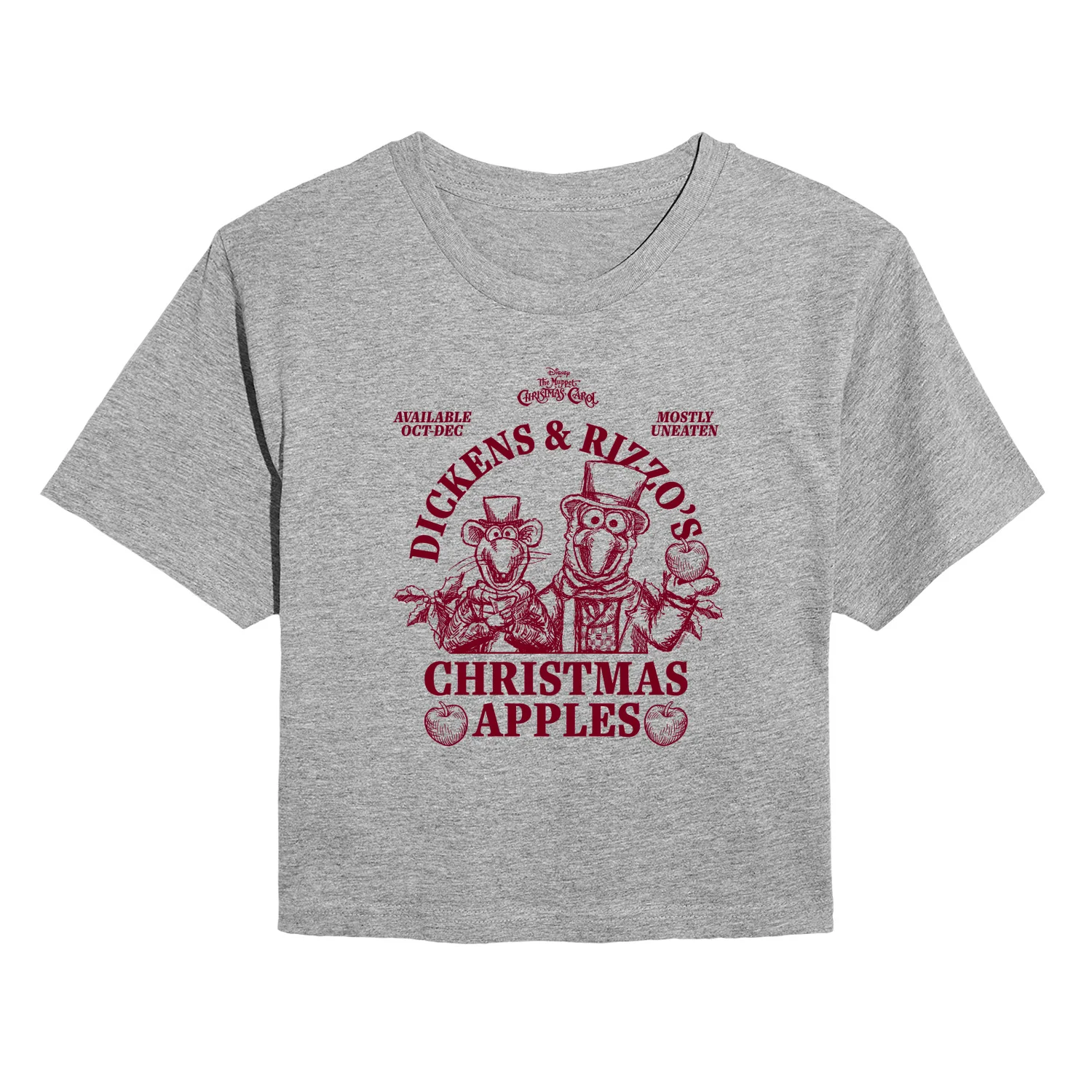 The Muppets - Dickens Rizzo Apples - Juniors Cropped Short Sleeve Graphic T-Shirt - Image 2