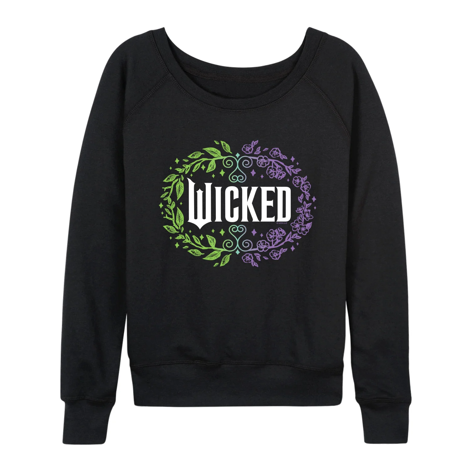 Wicked - Floral Wicked Logo - Women's French Terry Long Sleeve Pullover