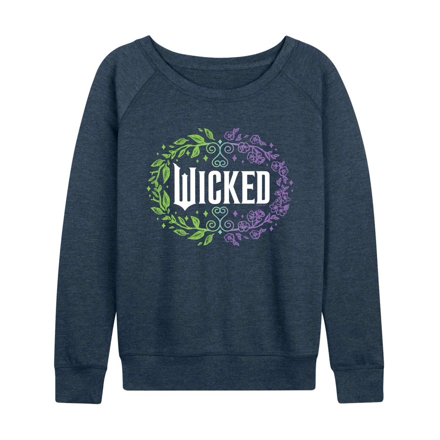 Wicked - Floral Wicked Logo - Women's French Terry Long Sleeve Pullover - Image 3