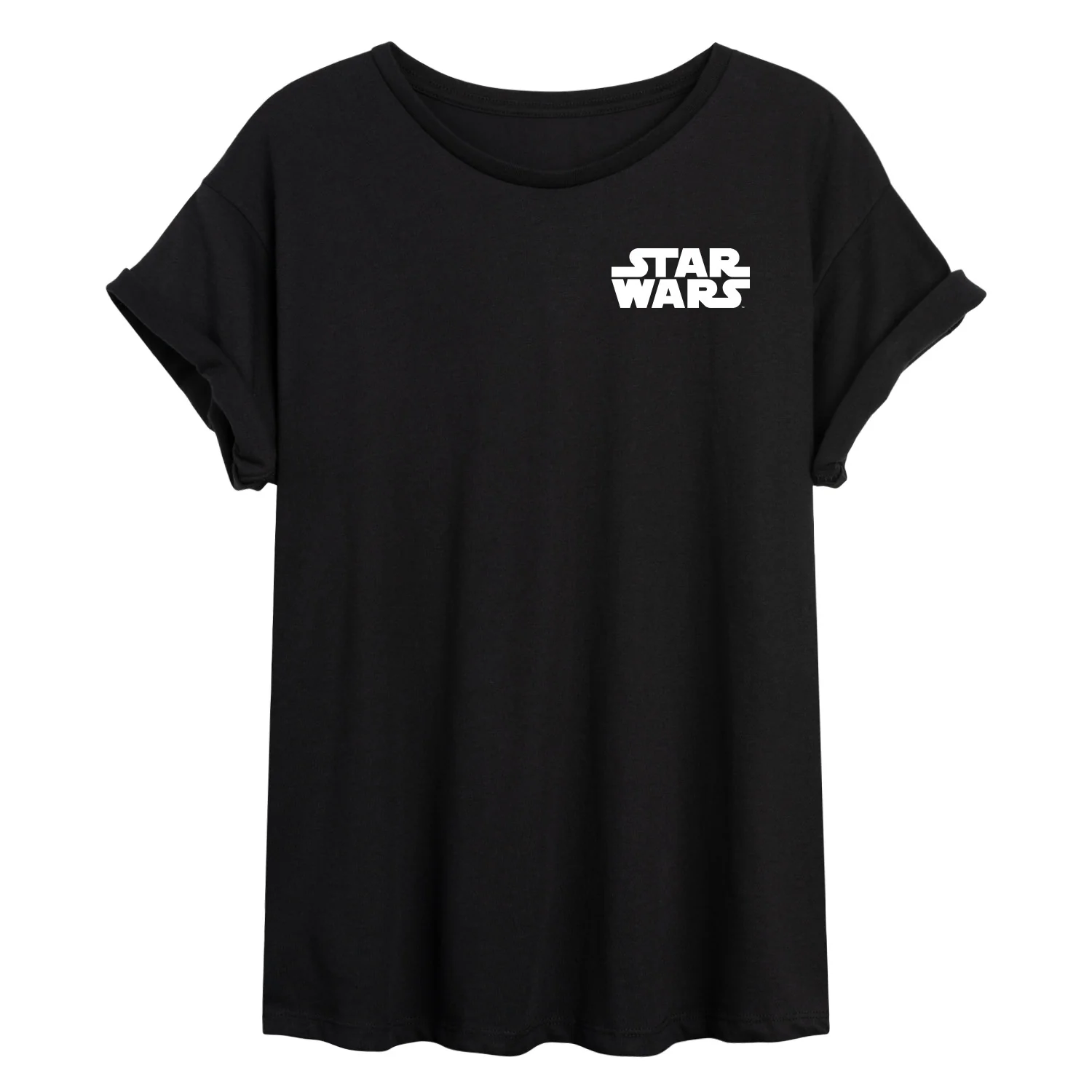 Star Wars - White Logo - Juniors Oversized Graphic T-Shirt