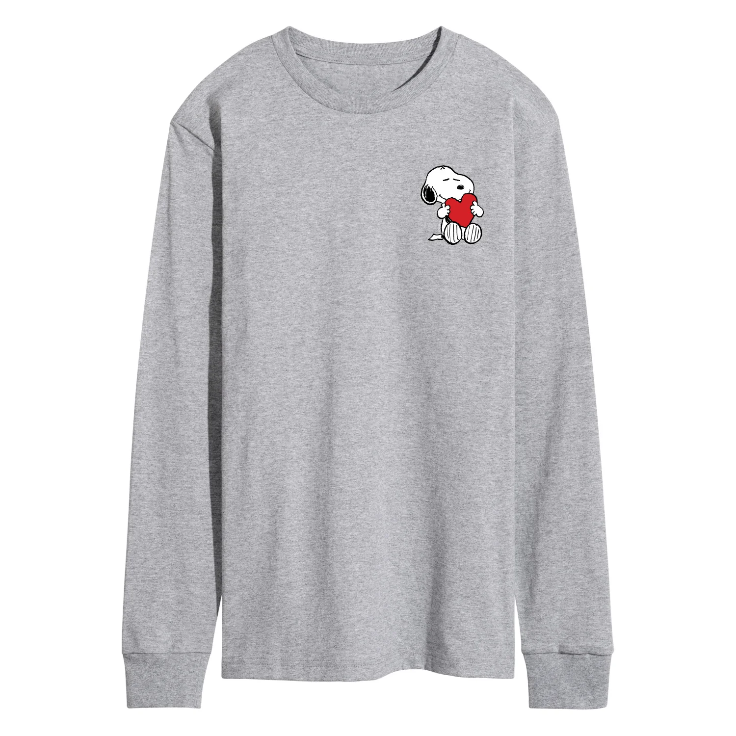 Peanuts - Valentines Hugging Heart - Men's Long Sleeve Graphic T-Shirt - Image 2