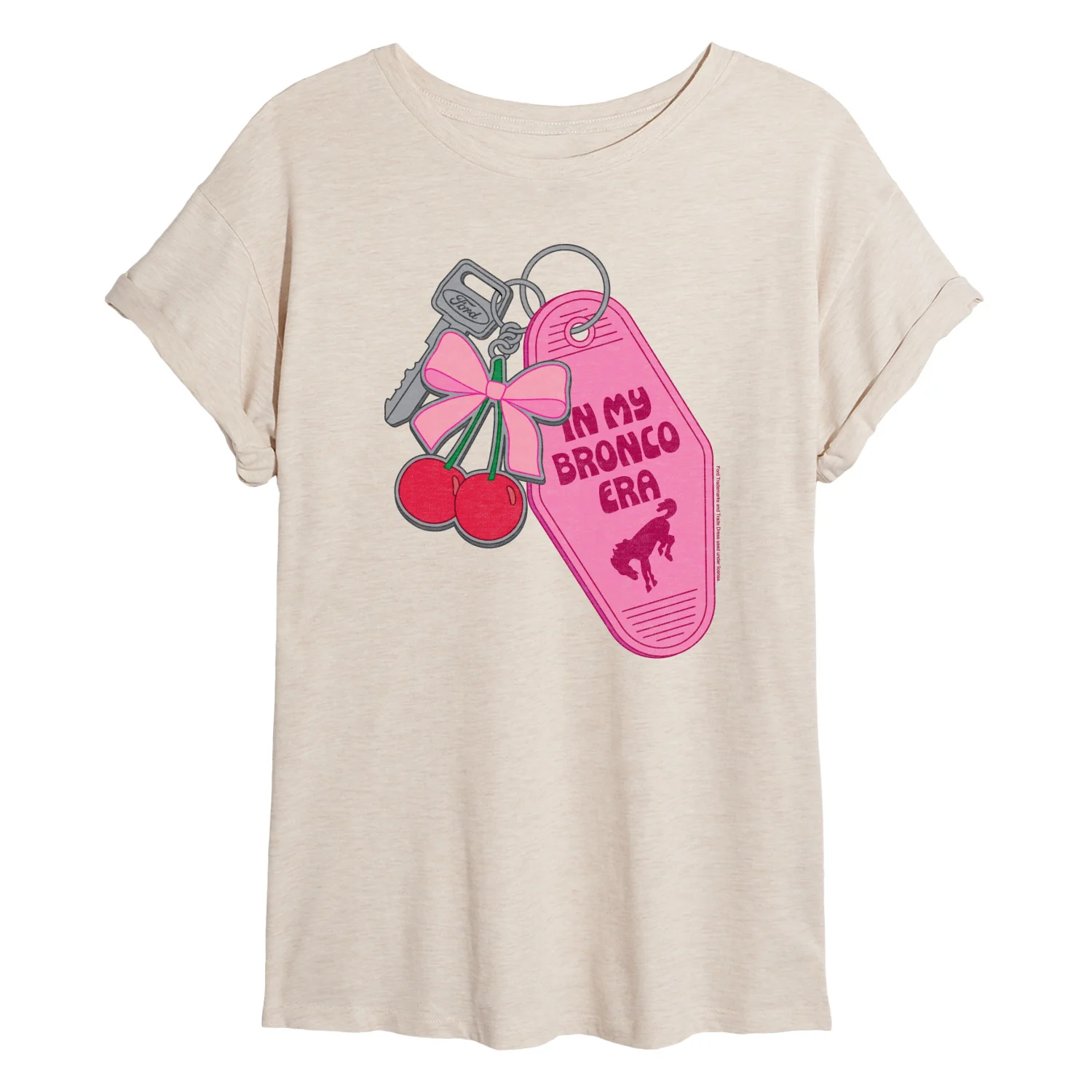 Ford - In My Bronco Era Keychains - Women's Oversized Graphic T-Shirt