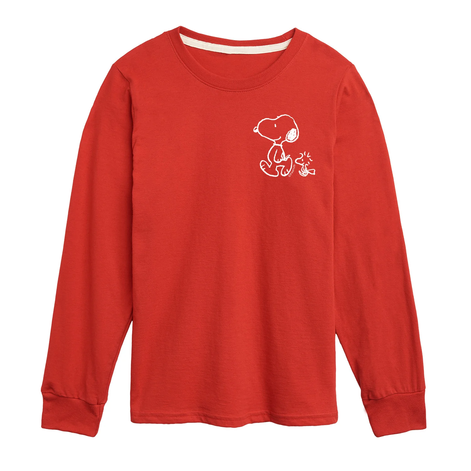 Peanuts - Snoopy Woodstock Walk White Ink - Youth Long Sleeve Graphic T-Shirt