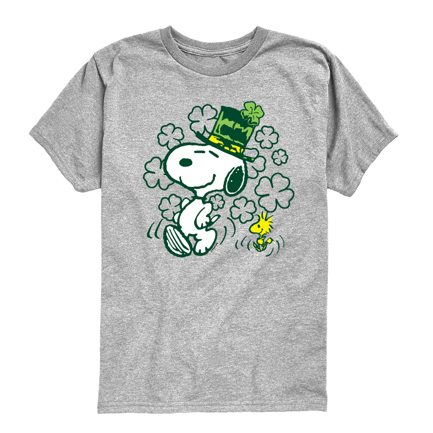 Peanuts - St. Paddy's Snoopy and Woodstock - Youth Boys Short Sleeve Graphic T-Shirt - Image 2