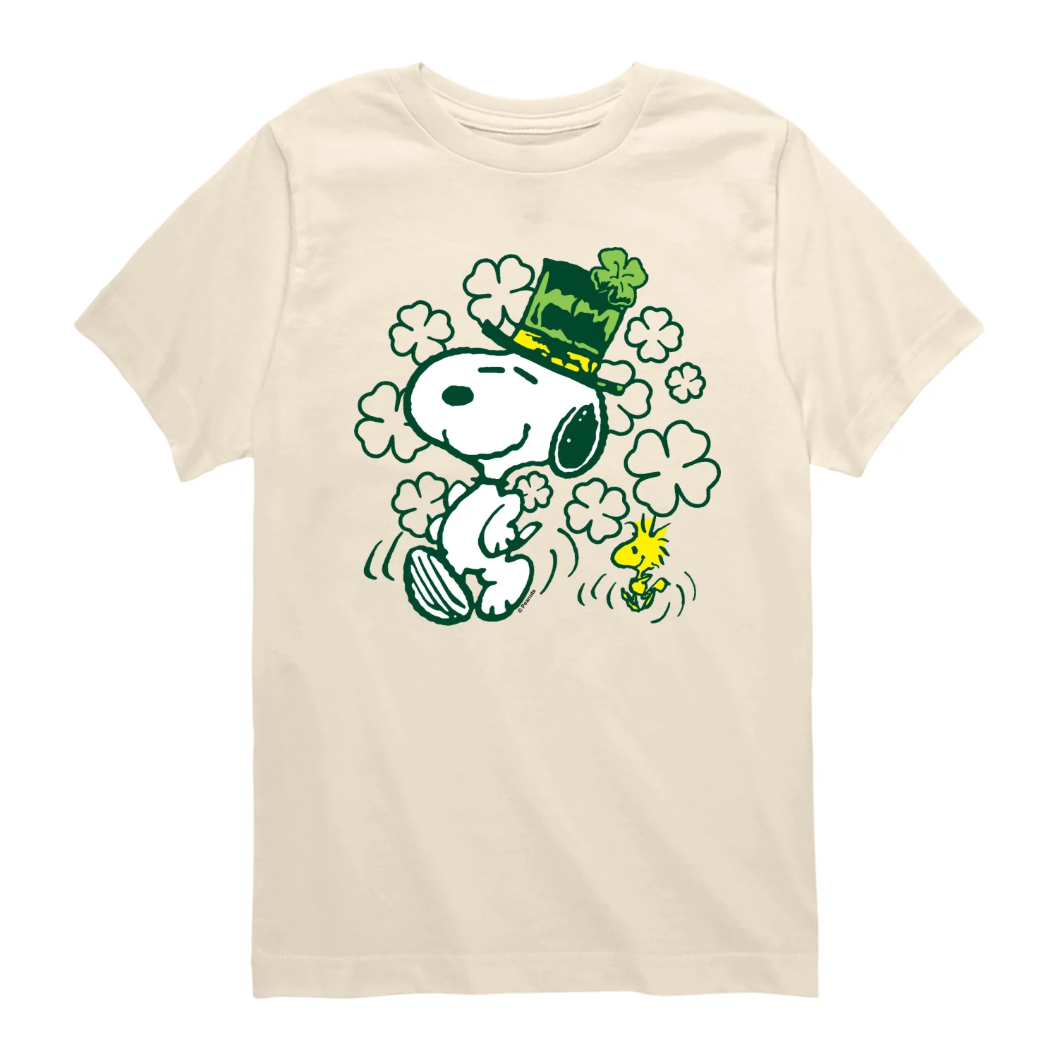 Peanuts - St. Paddy's Snoopy and Woodstock - Youth Boys Short Sleeve Graphic T-Shirt - Image 3