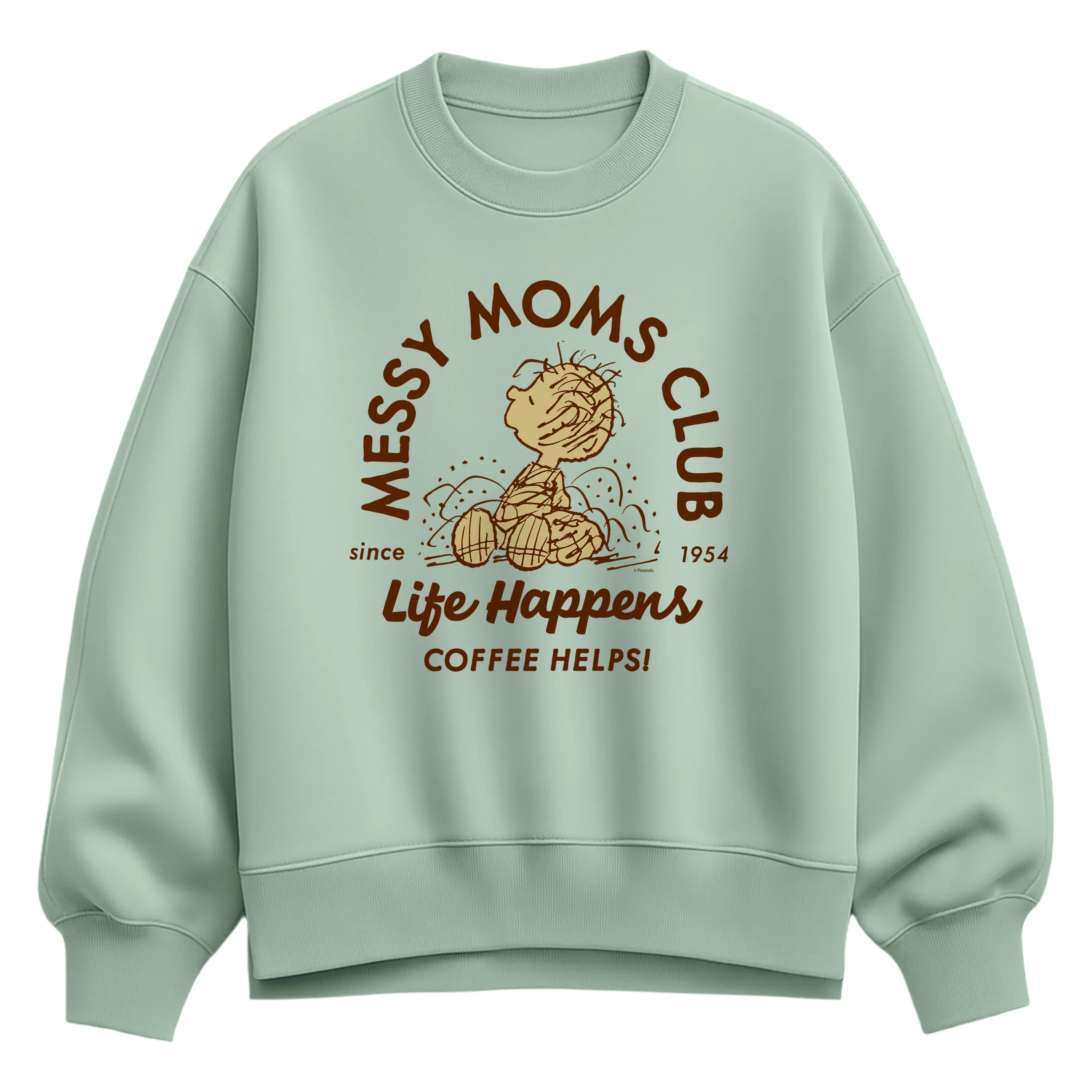 Peanuts - Messy Moms Club - Women's Oversized Fleece Crew Sweatshirt - Image 3