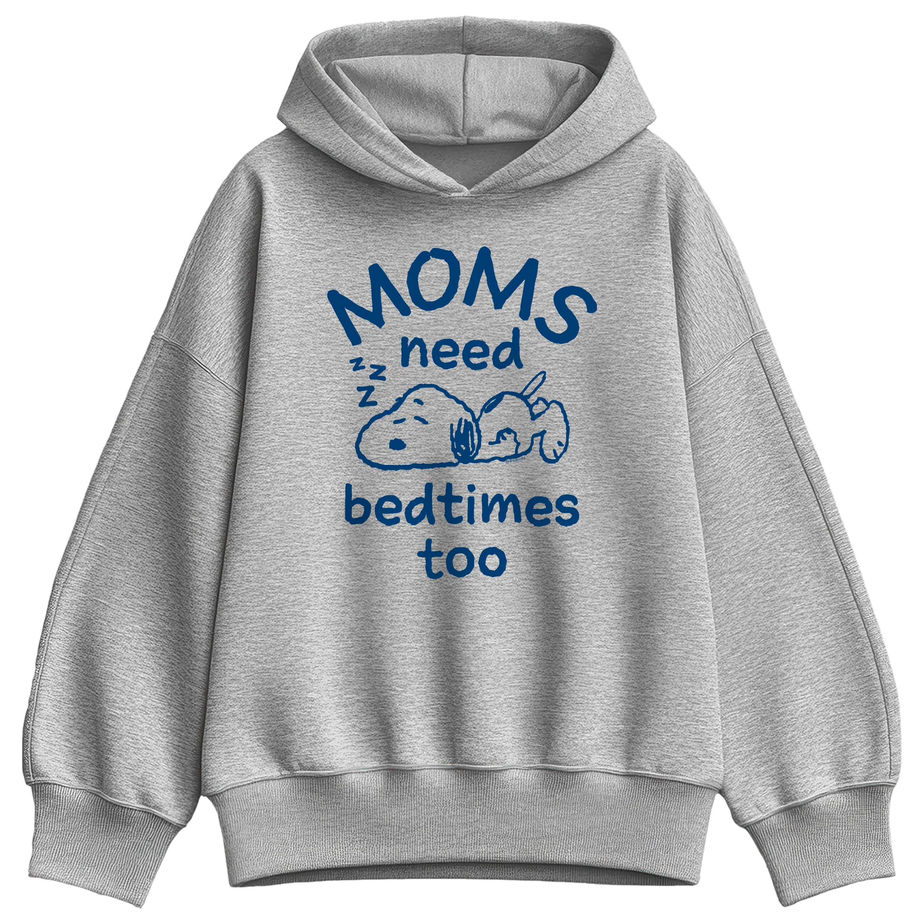 Peanuts - Moms Need Bedtimes Too Snoopy - Women's Oversized Fleece Hoodie Sweatshirt - Image 2