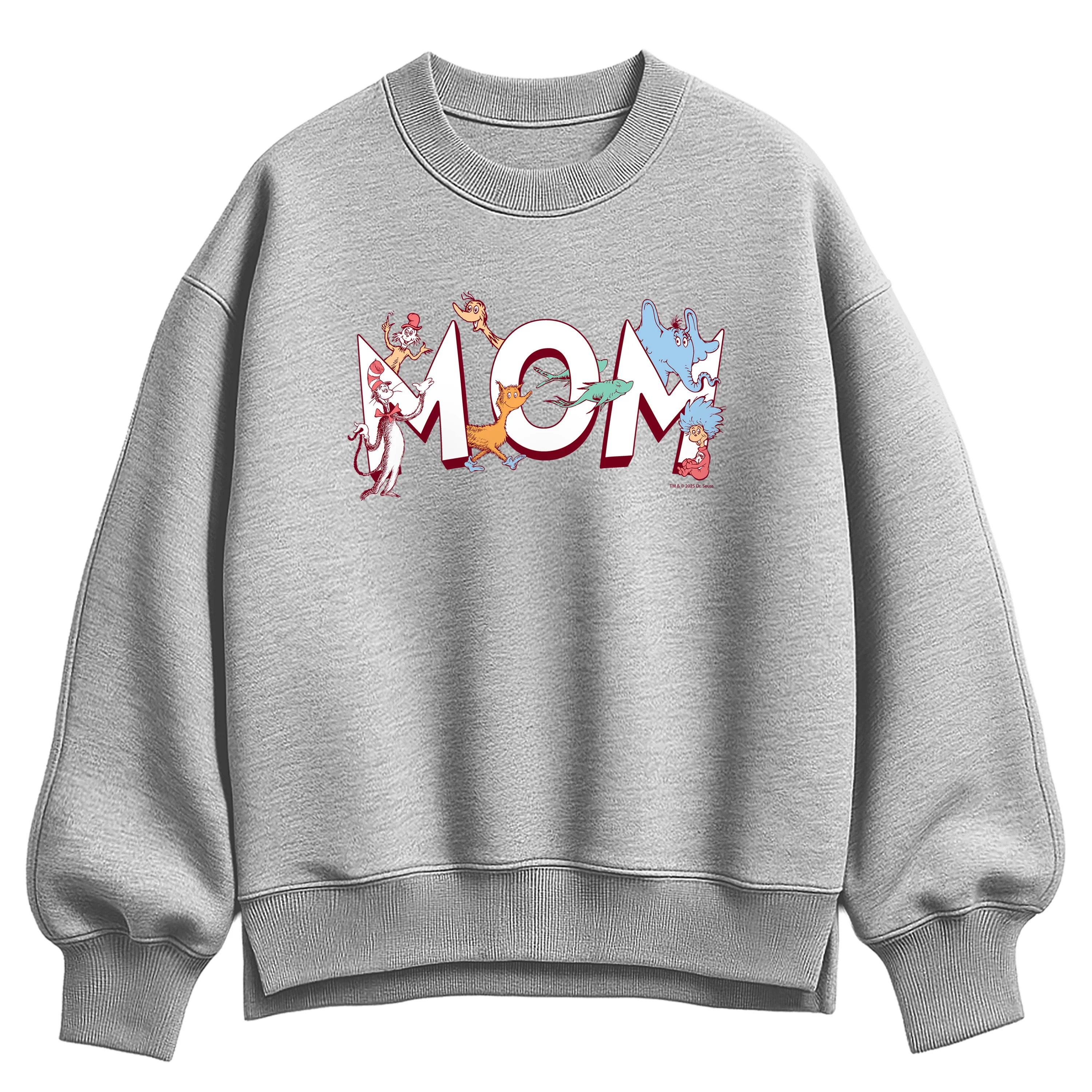 Dr. Seuss - Mom Seuss Characters - Women's Oversized Fleece Crew Sweatshirt - Image 2