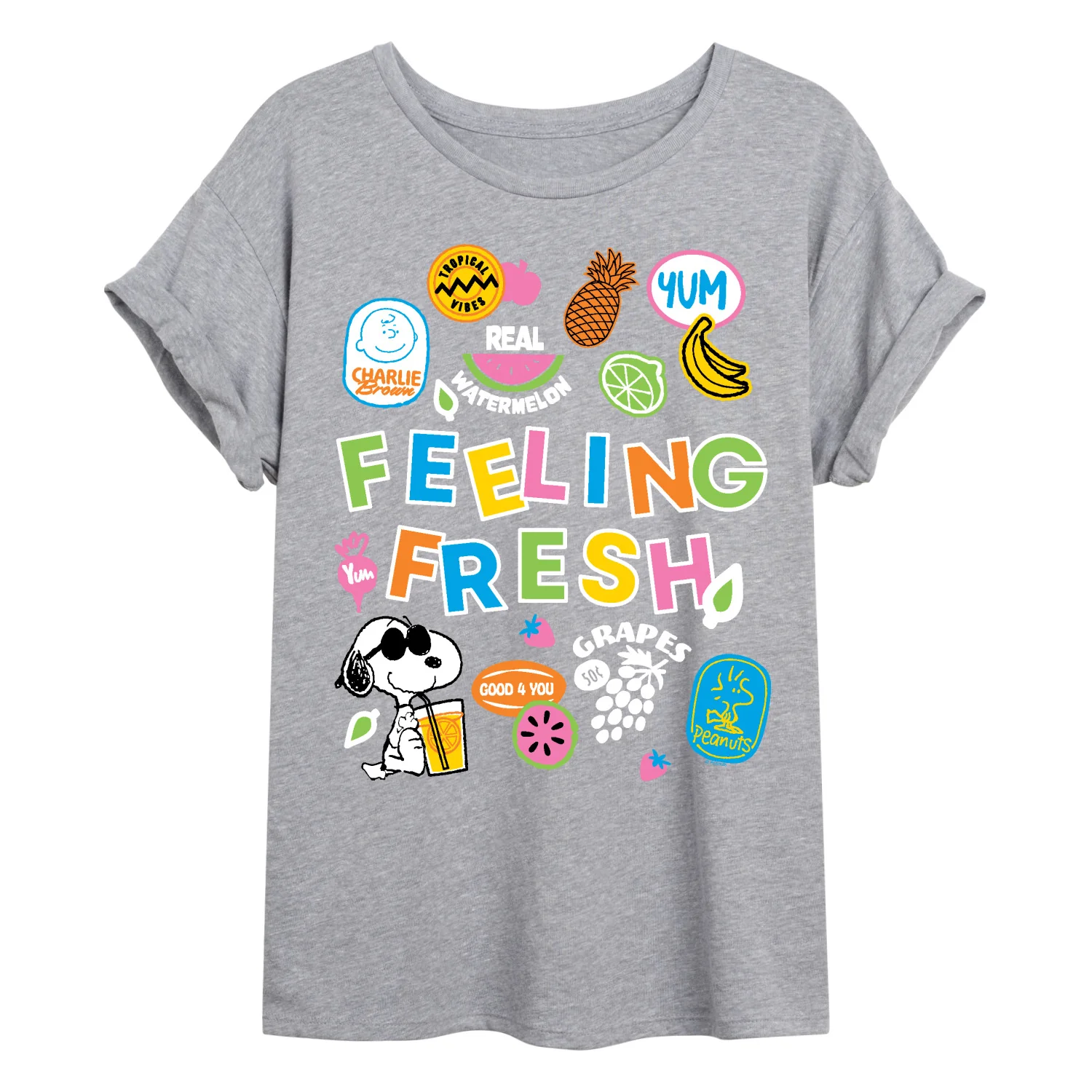 Peanuts - Feeling Fresh - Juniors Oversized Graphic T-Shirt - Image 2
