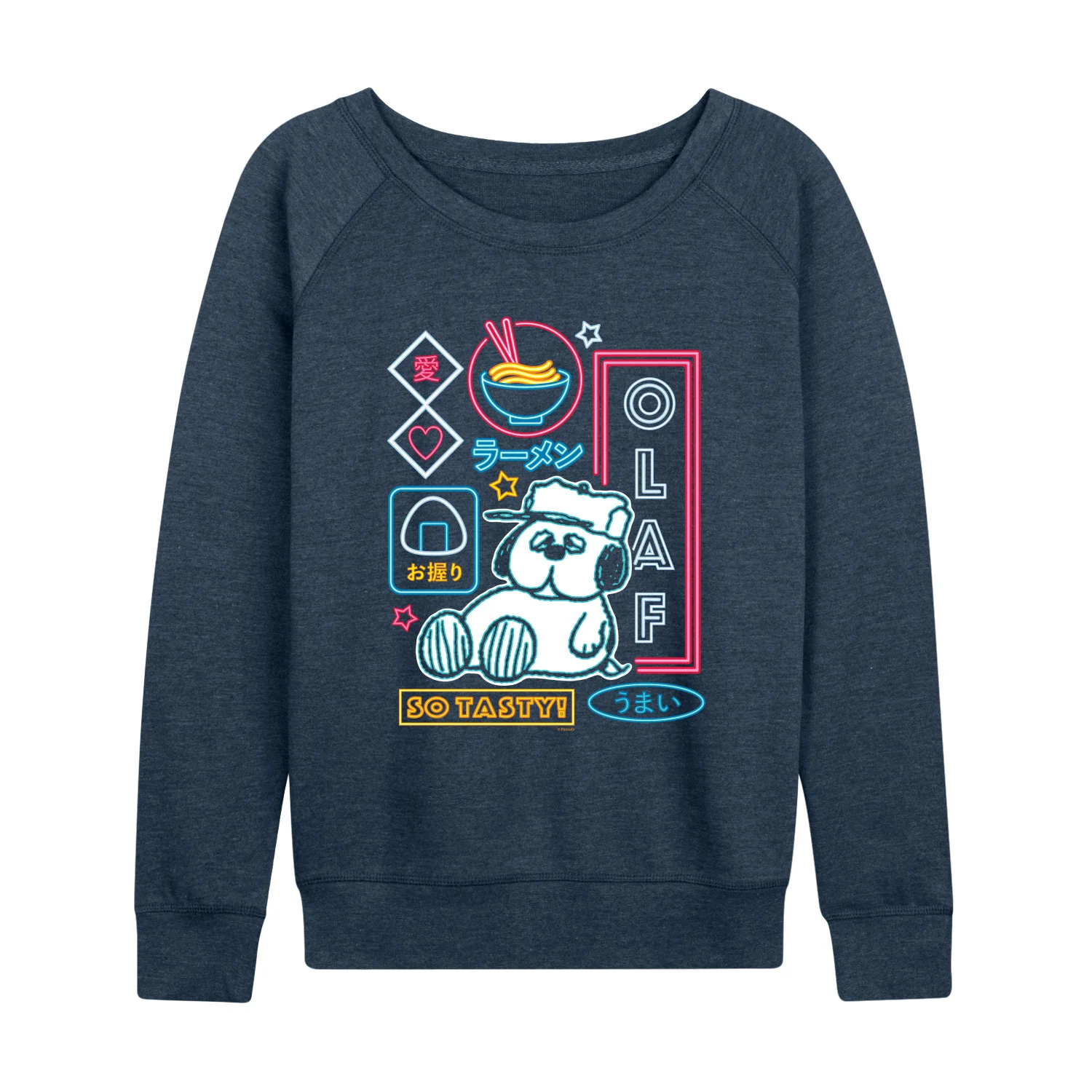 Peanuts - Neon Olaf - Women's French Terry Long Sleeve Pullover - Image 3
