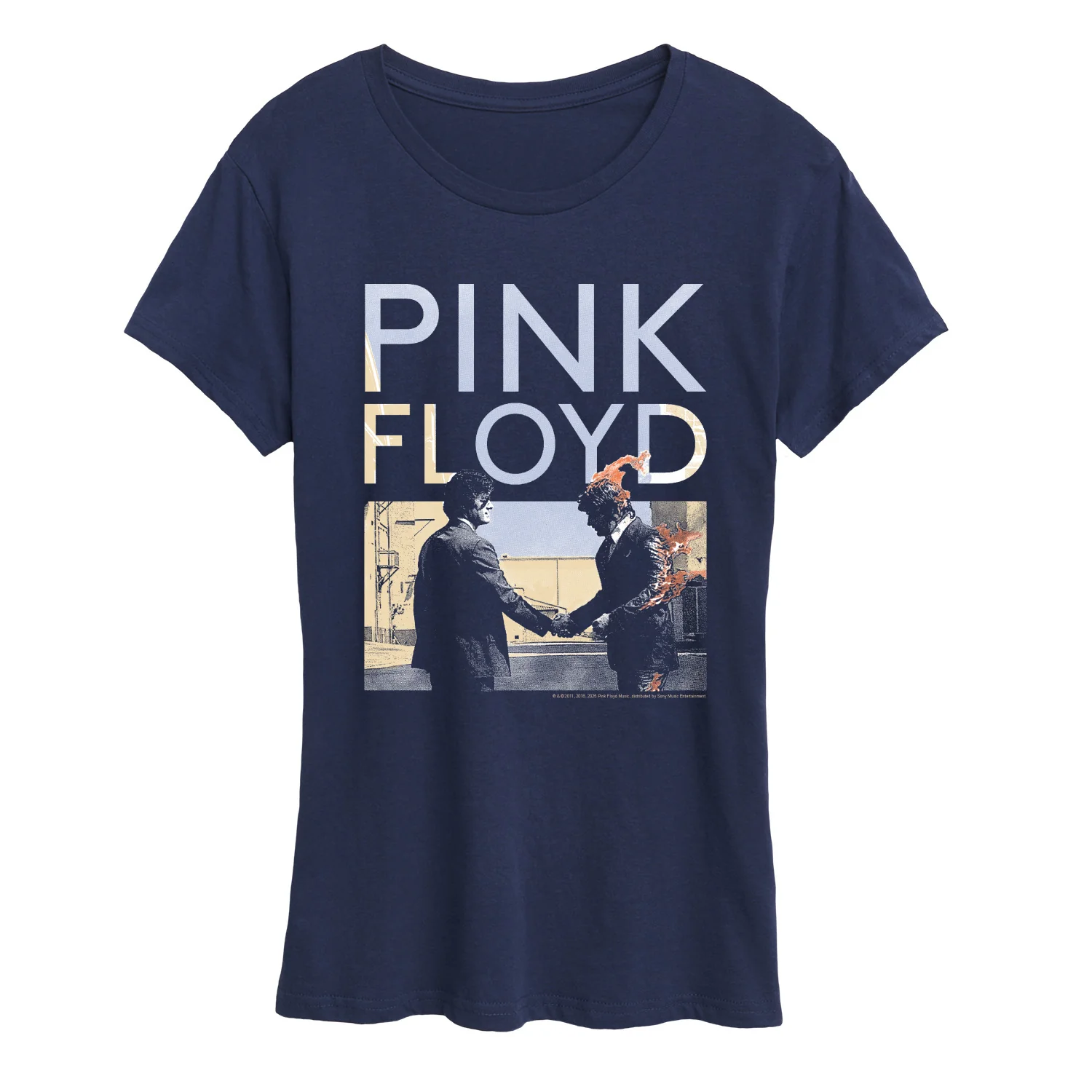 Pink Floyd - Pink Floyd WYWH Handshake Fire - Women's Short Sleeve Graphic T-Shirt