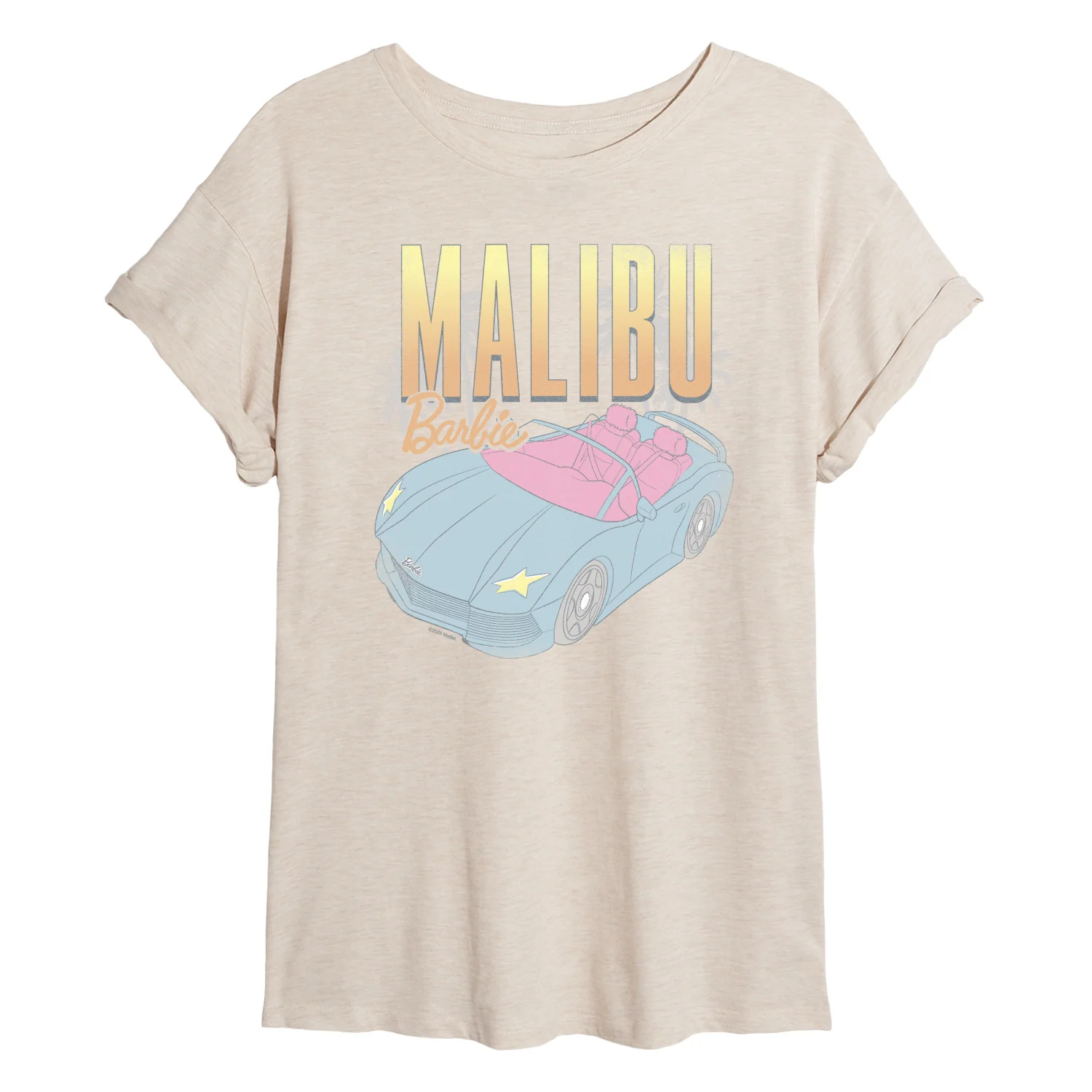 Barbie - Malibu Beach Car - Juniors Oversized Graphic T-Shirt