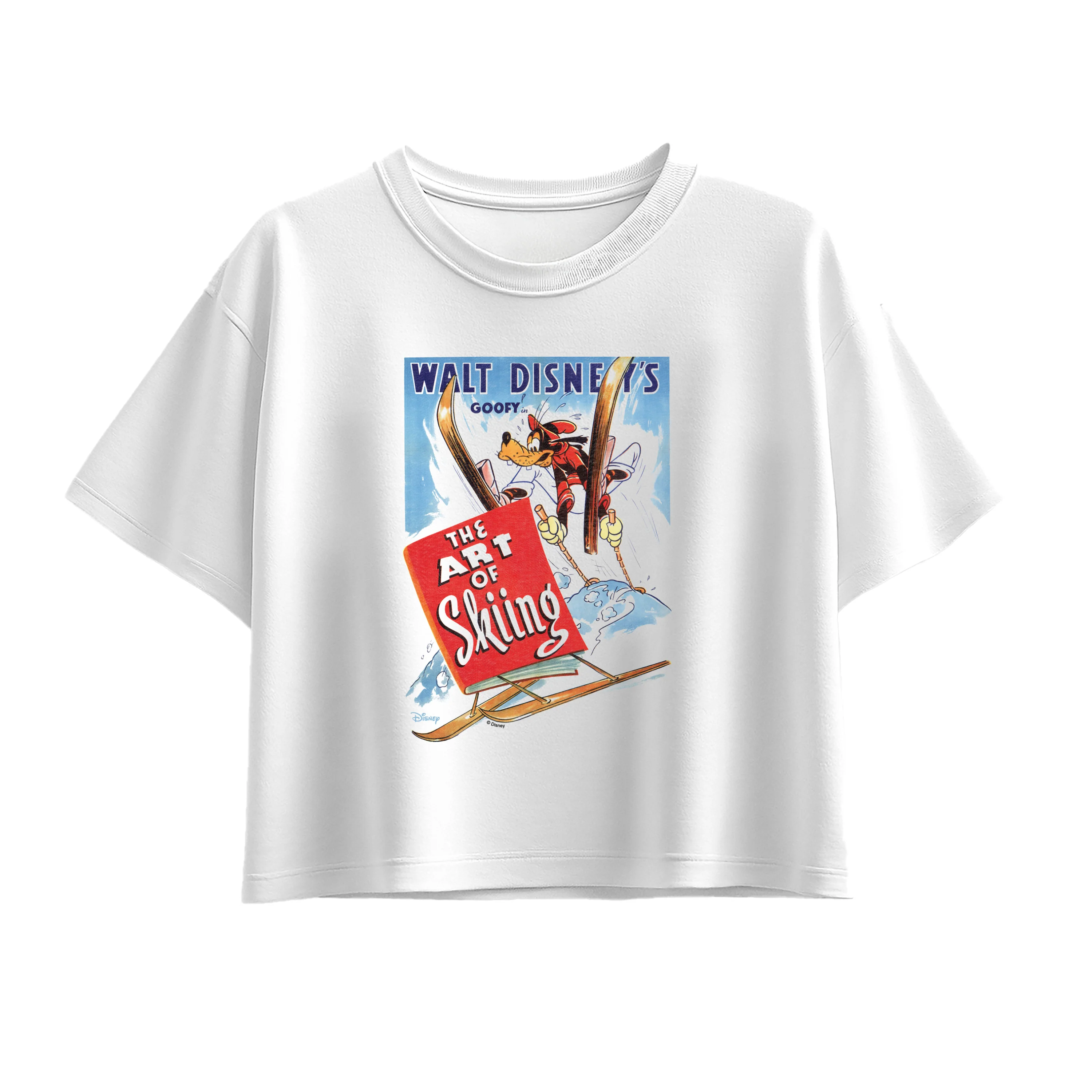 Disney - Goofy Art of Skiing - Youth Girl Short Sleeve Boxy Tee