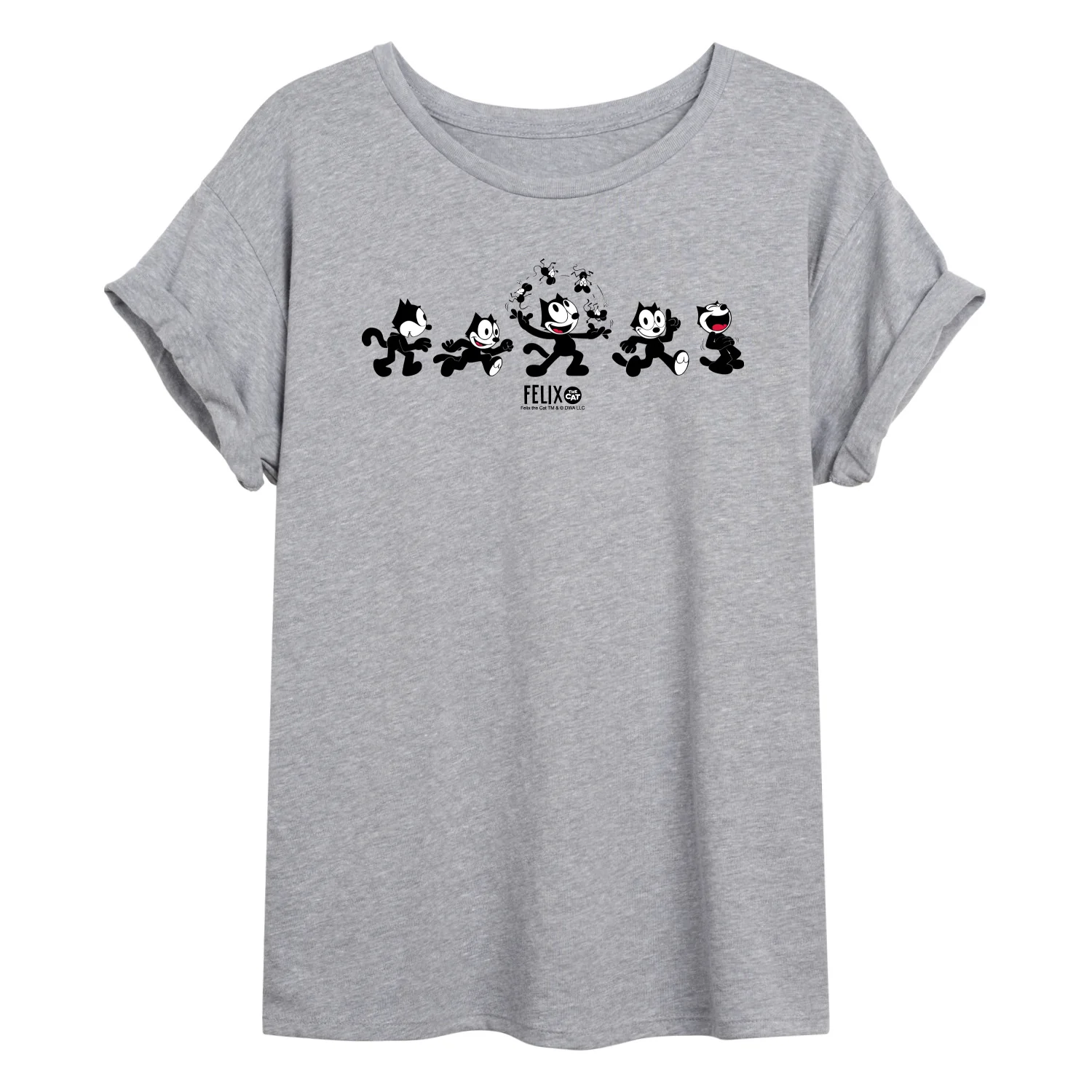 Felix the Cat - Juggling Felix - Juniors Oversized Graphic T-Shirt