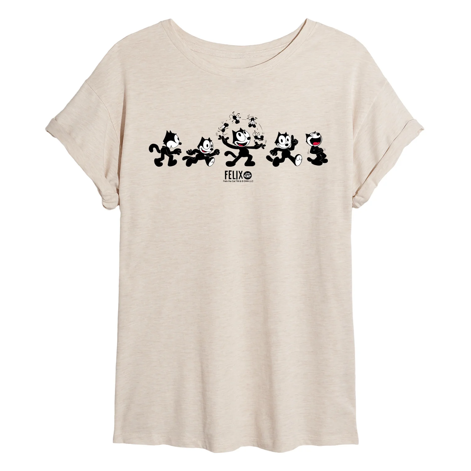 Felix the Cat - Juggling Felix - Juniors Oversized Graphic T-Shirt - Image 2