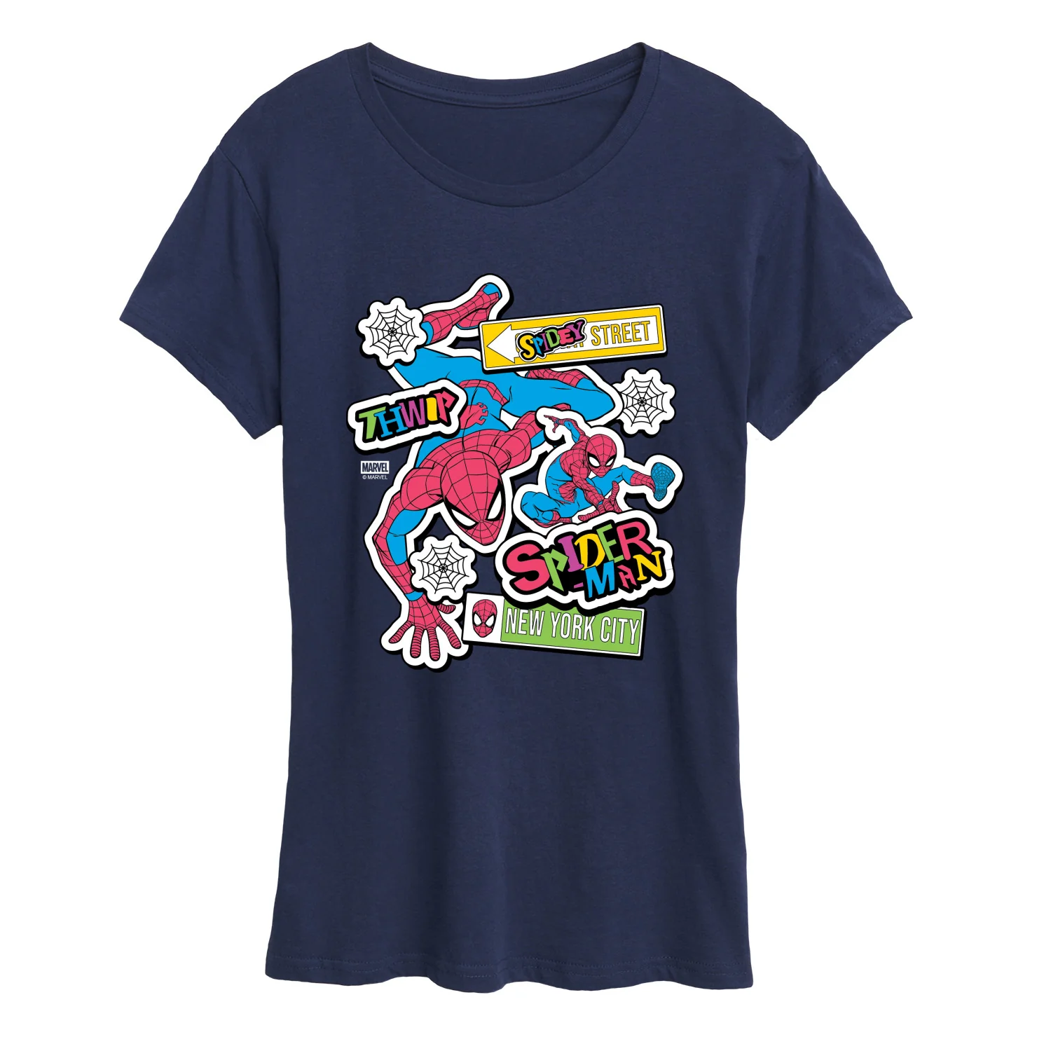 Marvel - Spidey Bright Stickers - Women's Short Sleeve Graphic T-Shirt