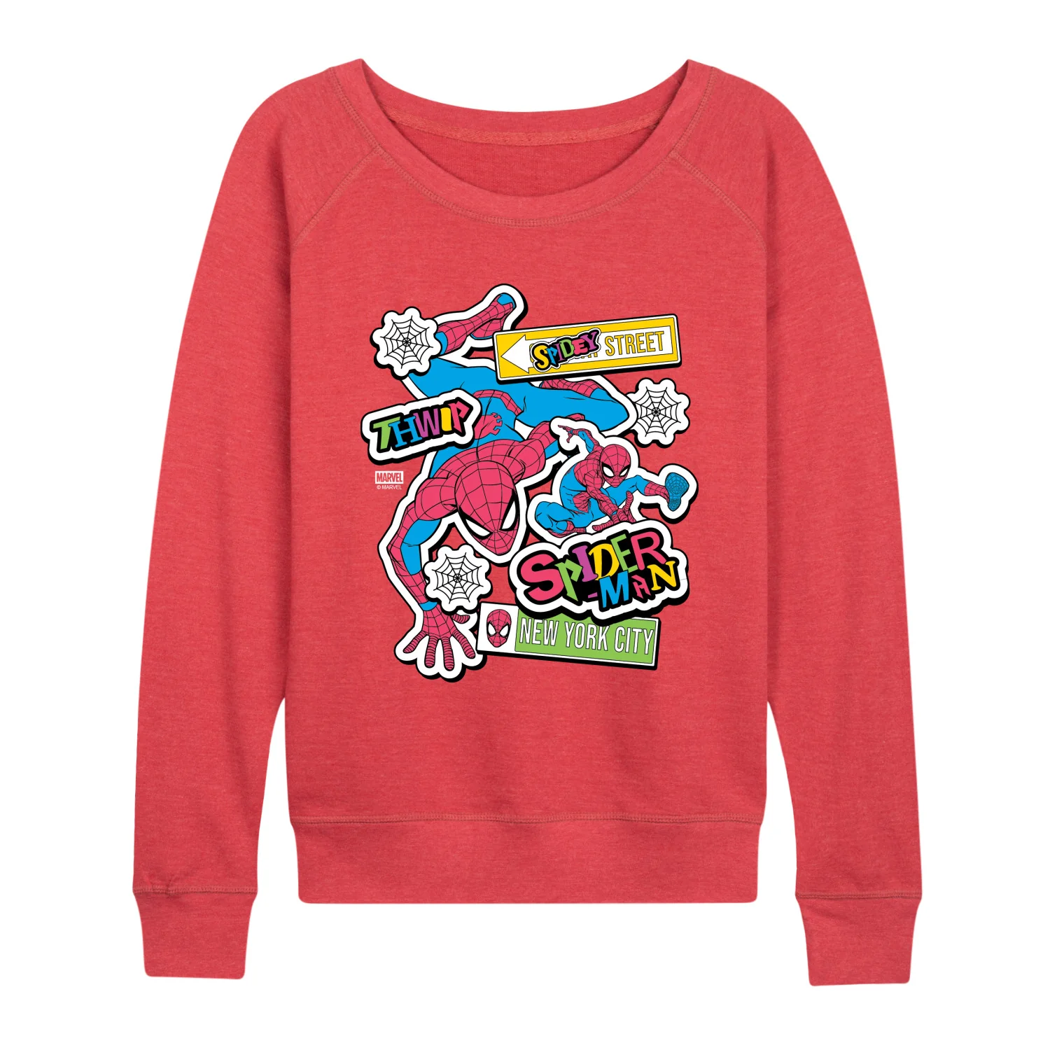 Marvel - Spidey Bright Stickers - Women's French Terry Long Sleeve Pullover - Image 6