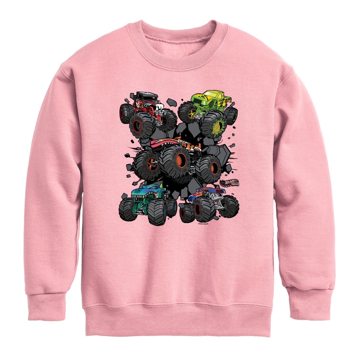 Hot Wheels - Monster Truck Grids - Youth Boys Crew Fleece Sweatshirt - Image 3