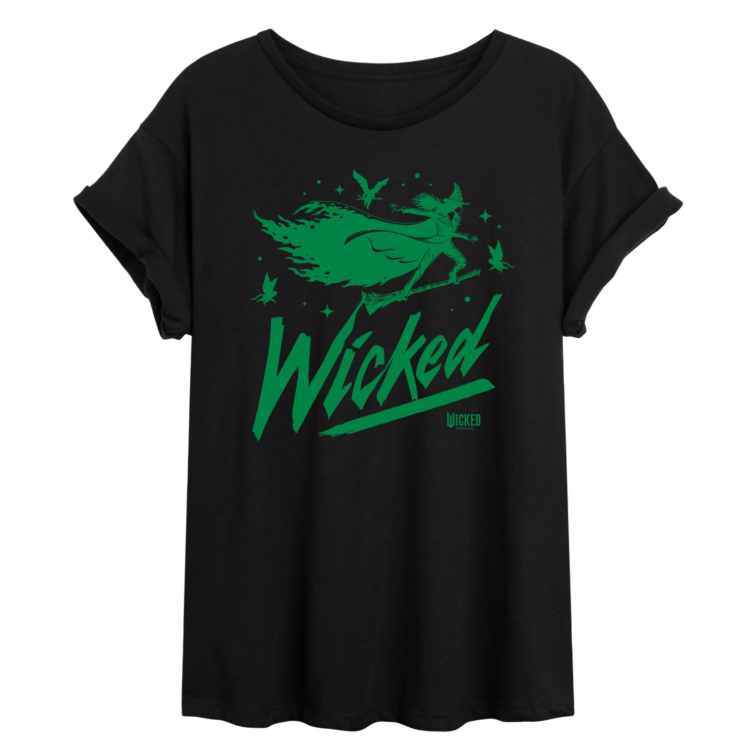 Wicked - Sketch Elphaba - Juniors Oversized Graphic T-Shirt - Image 2