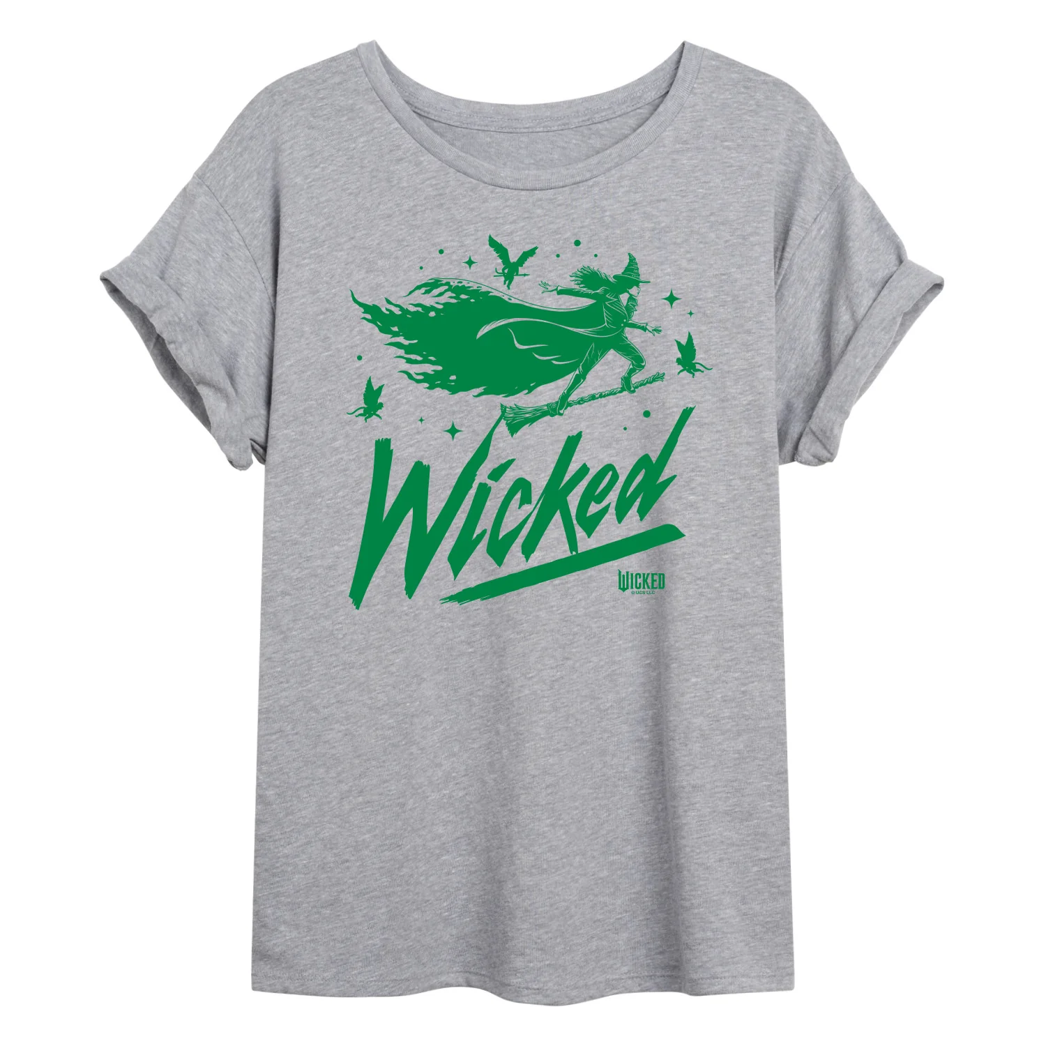 Wicked - Sketch Elphaba - Juniors Oversized Graphic T-Shirt - Image 3