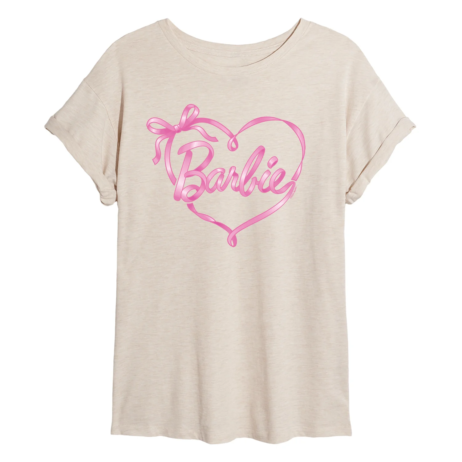 Barbie - Bow Ribbon Heart - Juniors Oversized Graphic T-Shirt - Image 2