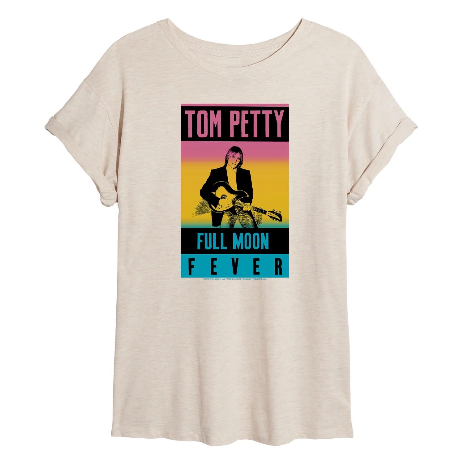 Tom Petty - Full Moon Fever - Juniors Oversized Graphic T-Shirt - Image 2