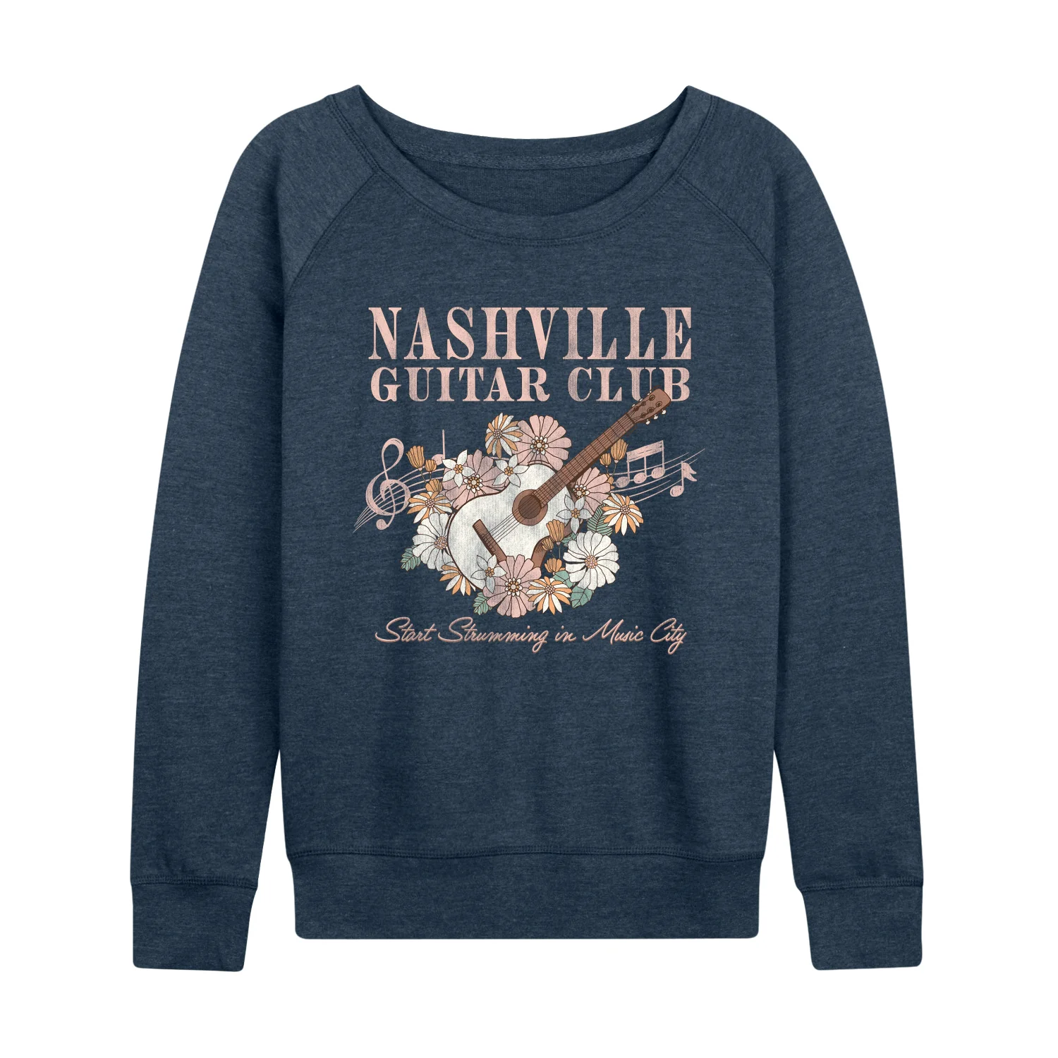 Instant Message - Nashville Guitar - Women's French Terry Long Sleeve Pullover - Image 3