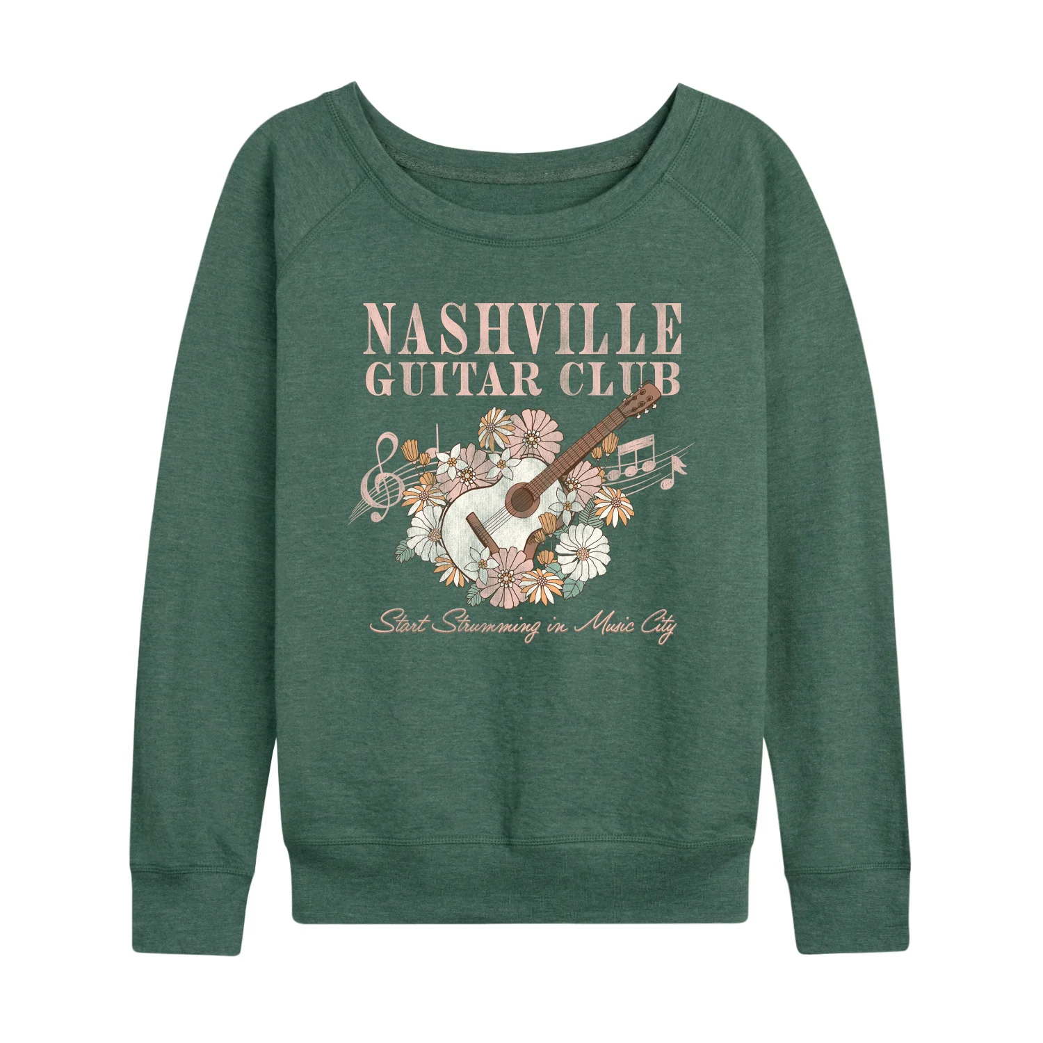 Instant Message - Nashville Guitar - Women's French Terry Long Sleeve Pullover - Image 4