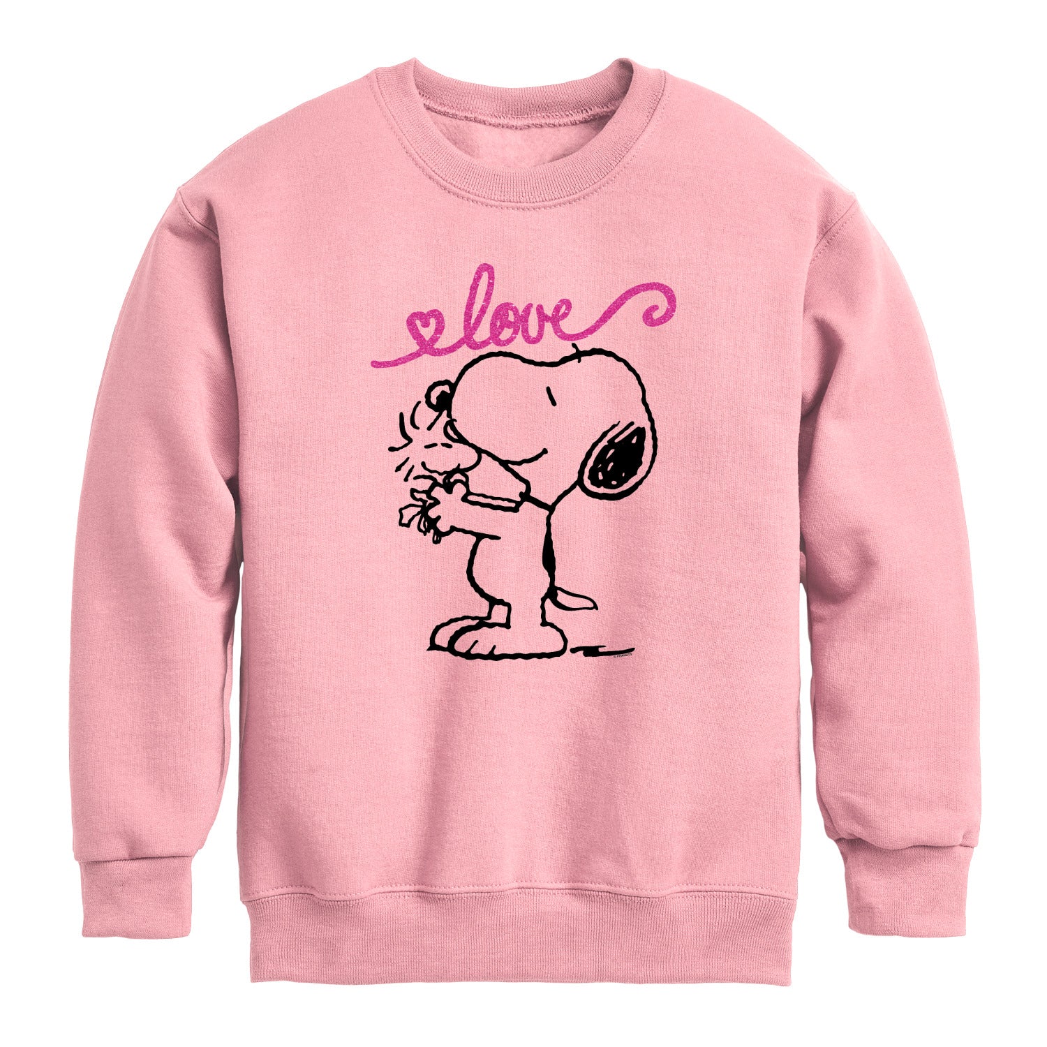 Peanuts - Snoopy and Woodstock Love - Youth Boys Crew Fleece Sweatshirt - Image 3