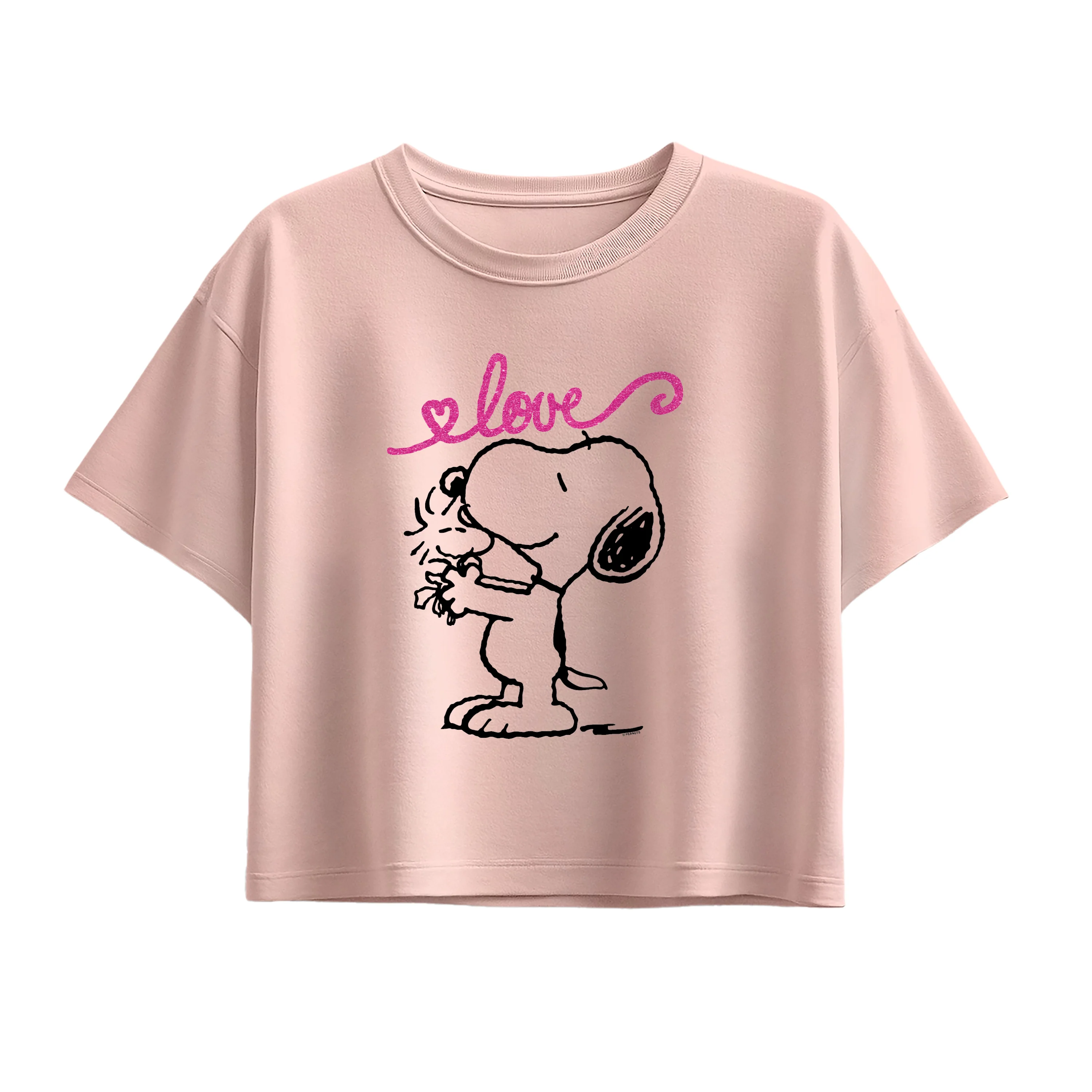 Peanuts - Snoopy and Woodstock Love - Youth Girls Boxy T-Shirt - Image 2
