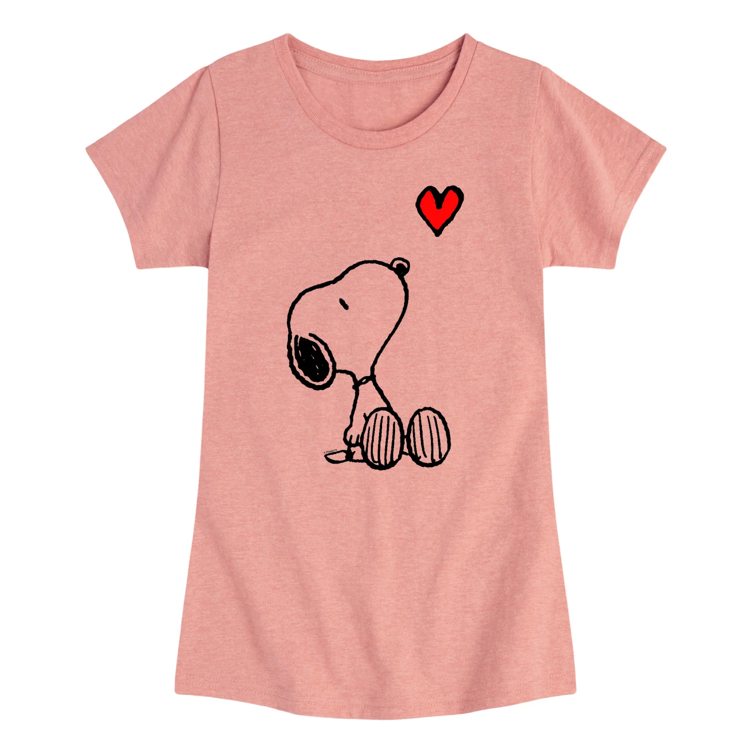 Peanuts - Snoopy Heart - Youth Girls Fitted Short Sleeve T-Shirt - Image 3